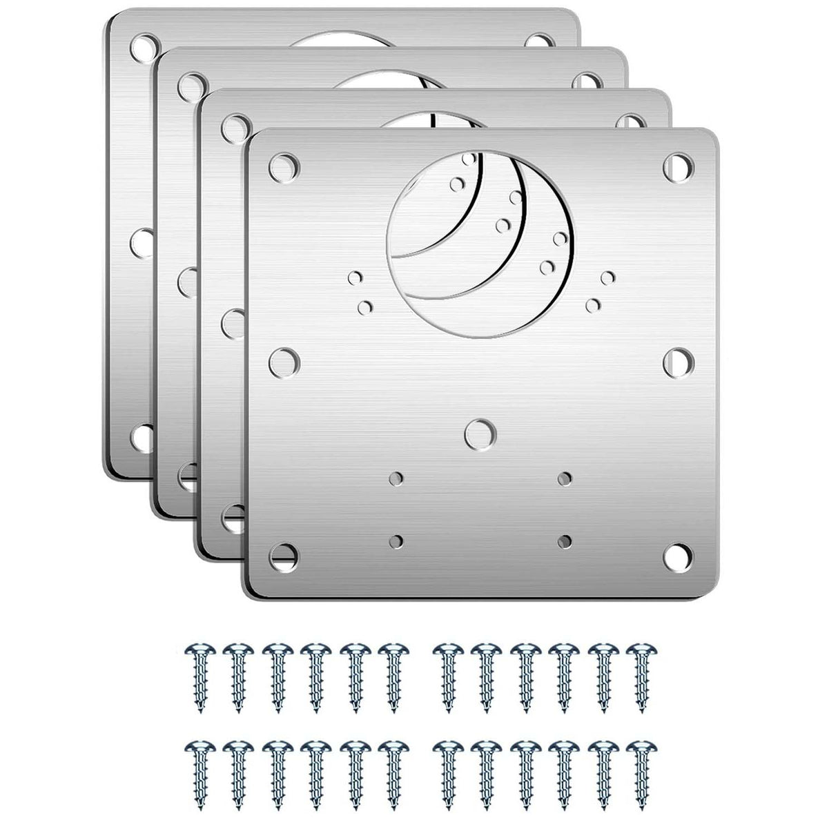 Durable Stainless Steel Hinge Repair Bracket Set - 4 Pieces with Mounting Screws