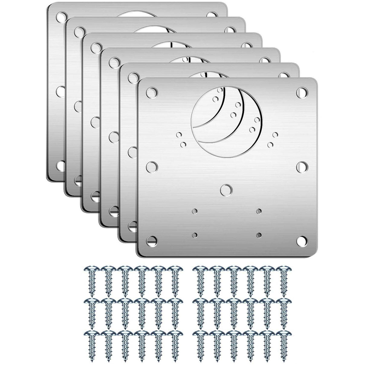 6-Pack Durable Stainless Steel Hinge Repair Brackets with Screws for Furniture Restoration