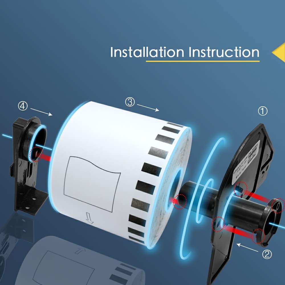 6-Pack DK11240 Thermal Labels for Brother QL Series Printers (QL500, QL560, QL570, QL580N, QL1060N, etc.)