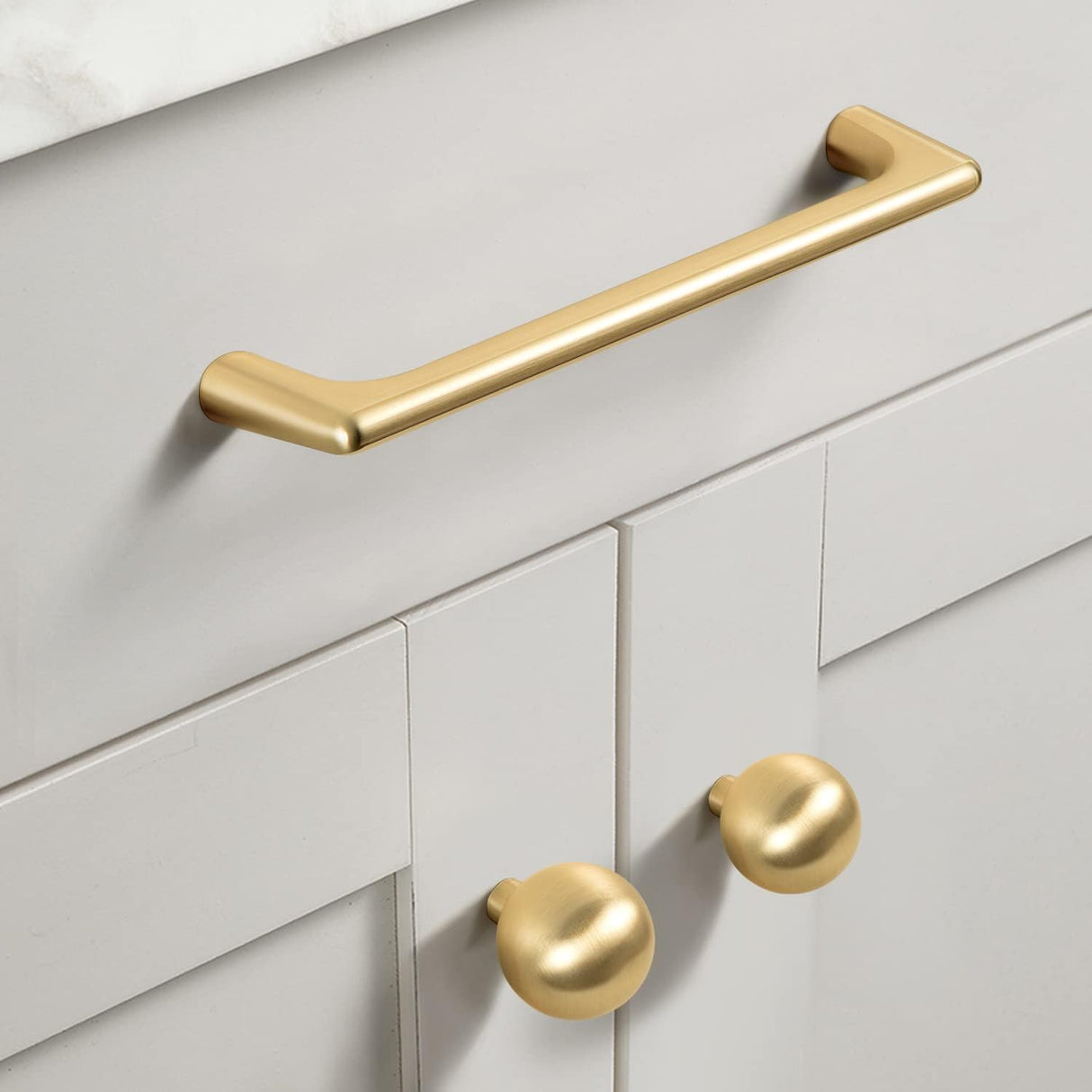Modern Elegant Gold Zinc Cabinet Pulls for Kitchen - 96mm