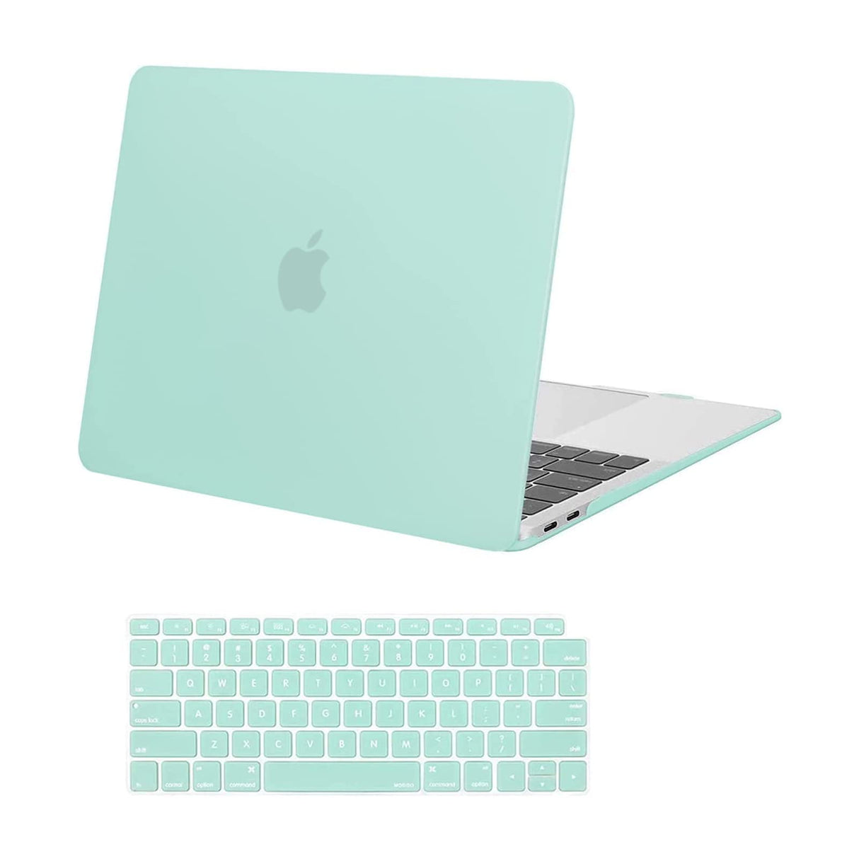 MacBook Air 13 Inch Protective Shell Case with Keyboard Cover - Green, Fits Models A1932, A2179, A2337 (2018-2020)