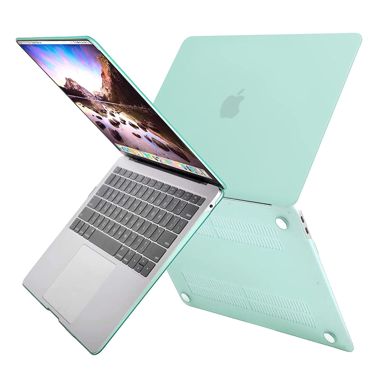 MacBook Air 13 Inch Protective Shell Case with Keyboard Cover - Green, Fits Models A1932, A2179, A2337 (2018-2020)