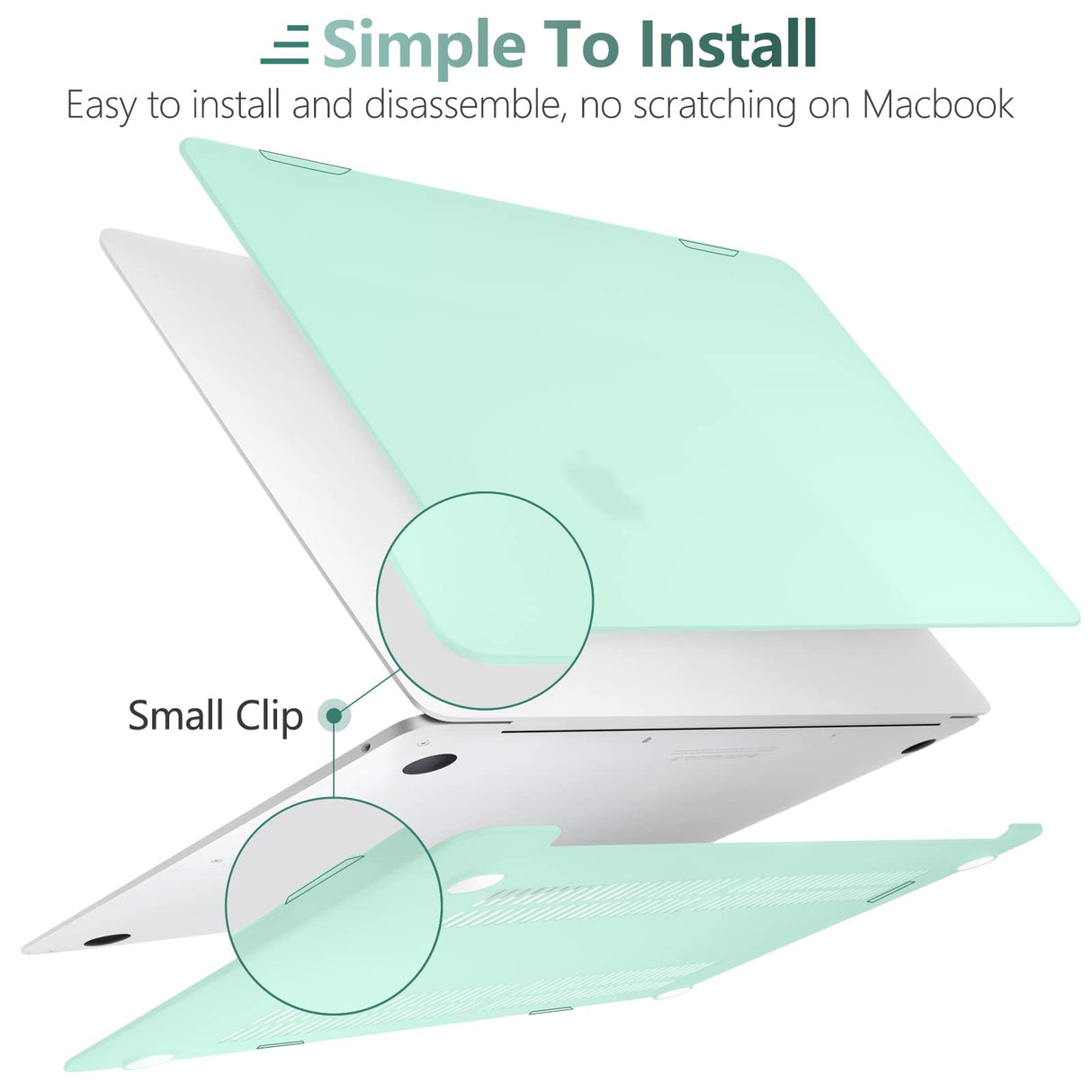 MacBook Air 13 Inch Protective Shell Case with Keyboard Cover - Green, Fits Models A1932, A2179, A2337 (2018-2020)