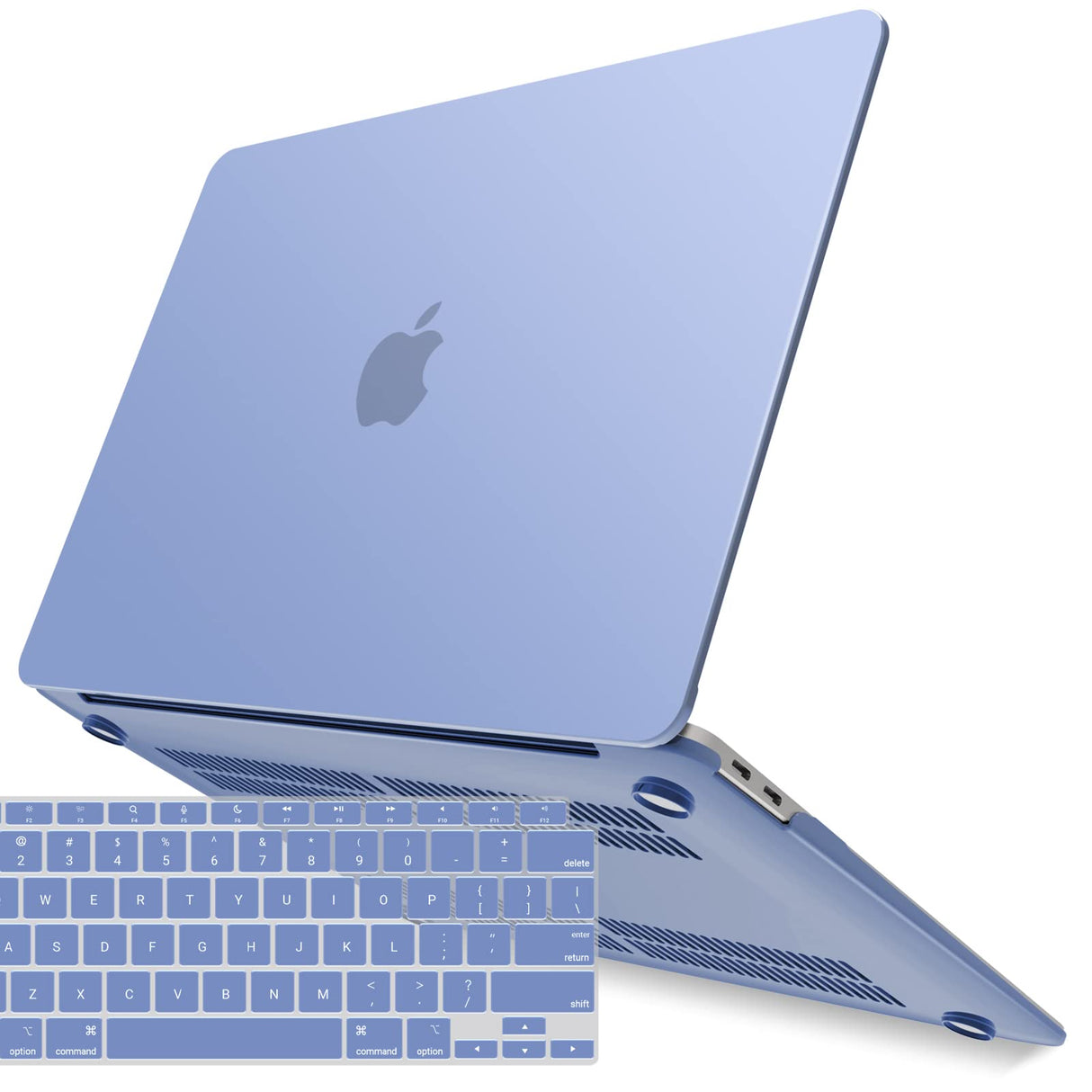Lavender Grey Protective Case & Keyboard Cover for MacBook Air 13 (2018-2022 Models A1932, A2179, A2337)