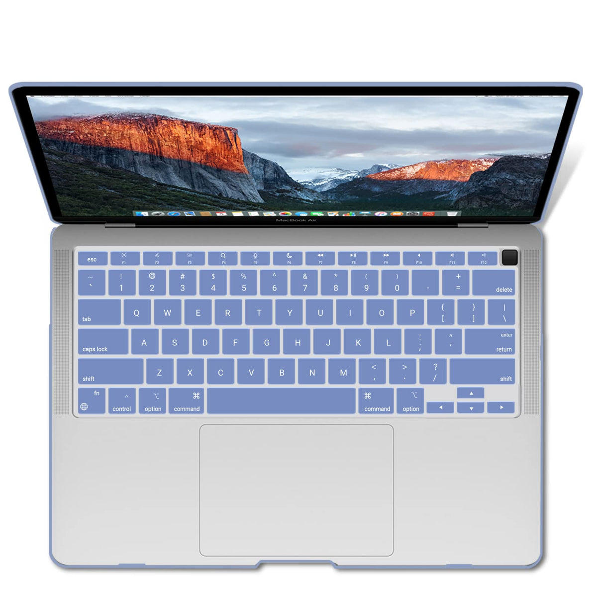 Suitable for MacBook Air 13 Inch Case 2022 2021 2020 2019 2018, A1932, A2179, A2337 Shell Case Keyboard Cover lavender Grey