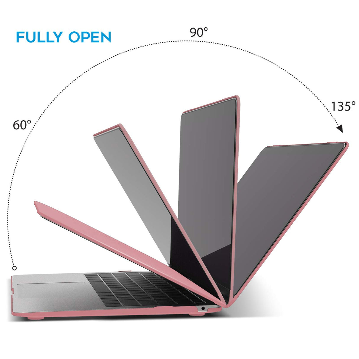 Pink Shell Case and Keyboard Cover for MacBook Air 13 Inch (2018-2022) - Model A1932, A2179, A2337 C