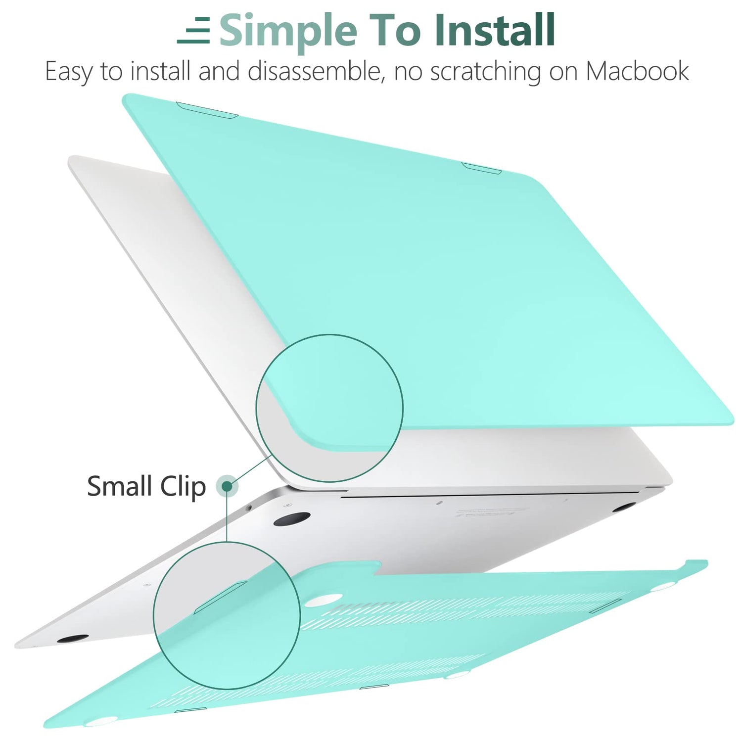 Tiffany Blue Hard Shell Case and Keyboard Cover for MacBook Air 13 Inch (Models A1932, A2179, A2337) 2018-2022