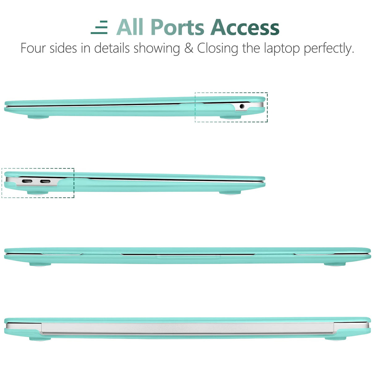 Tiffany Blue Hard Shell Case and Keyboard Cover for MacBook Air 13 Inch (Models A1932, A2179, A2337) 2018-2022