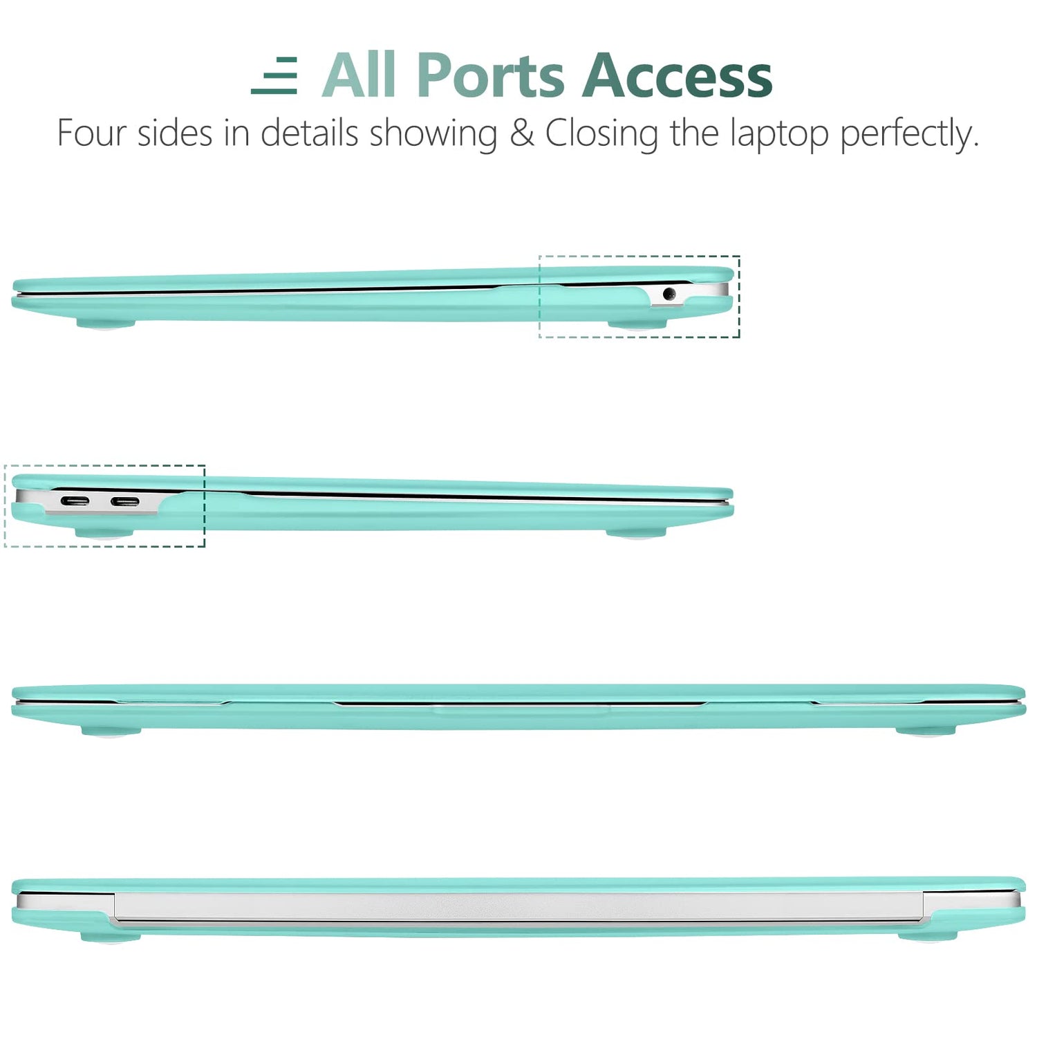 Tiffany Blue Hard Shell Case and Keyboard Cover for MacBook Air 13 Inch (Models A1932, A2179, A2337) 2018-2022
