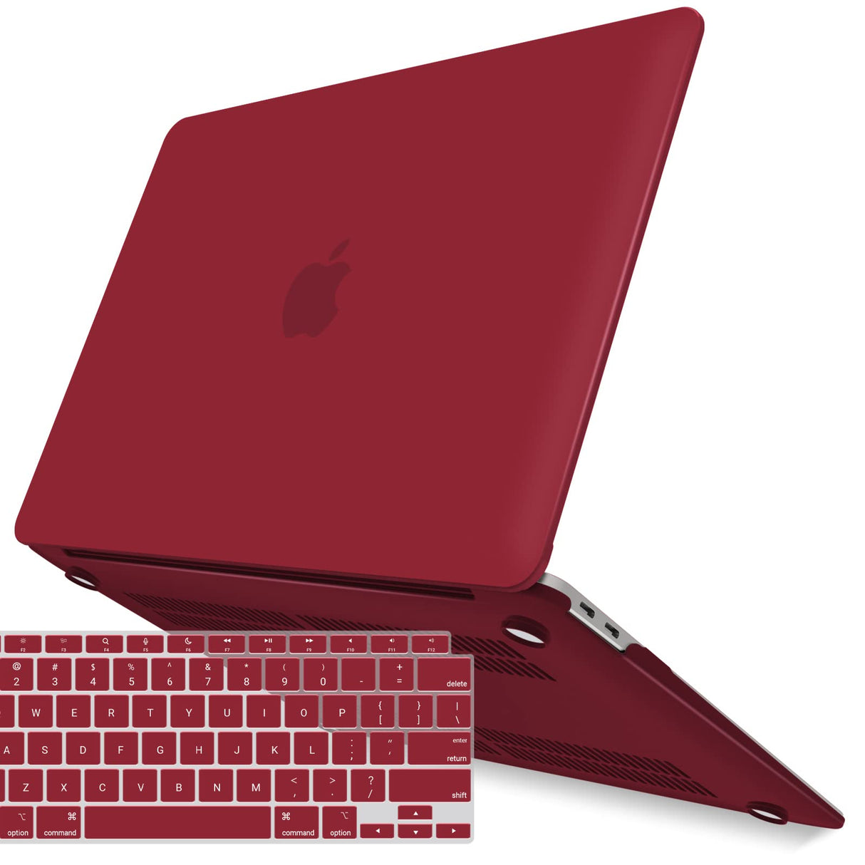 Wine Red Shell Case with Keyboard Cover for MacBook Air 13 (2018-2022) - Models A1932, A2179, A2337