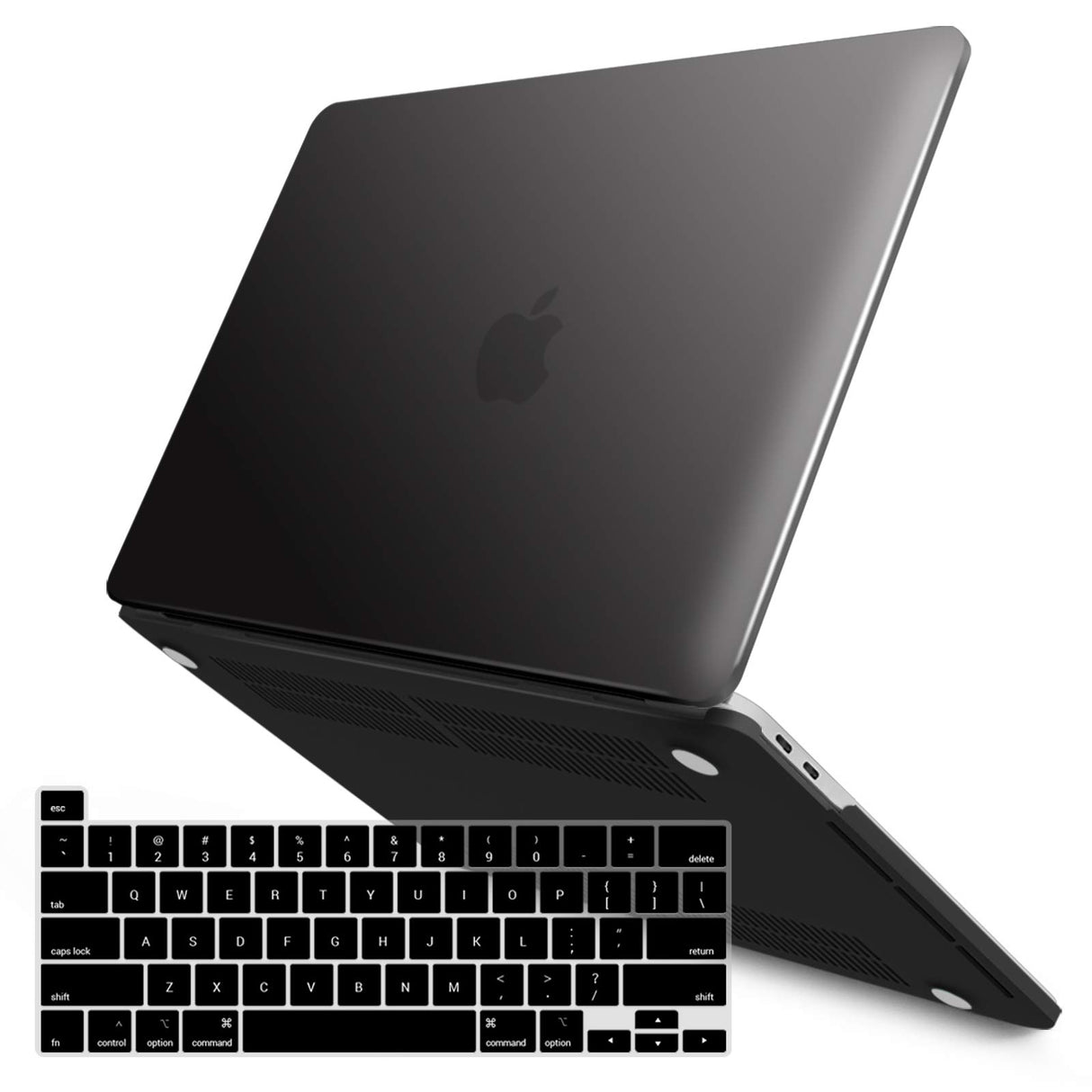 MacBook Pro 13 Inch Hard Shell Case with Keyboard Cover for M1 M2 Models (2016-2023) - Black A2338 A2289 A2251 A2159 Compatible