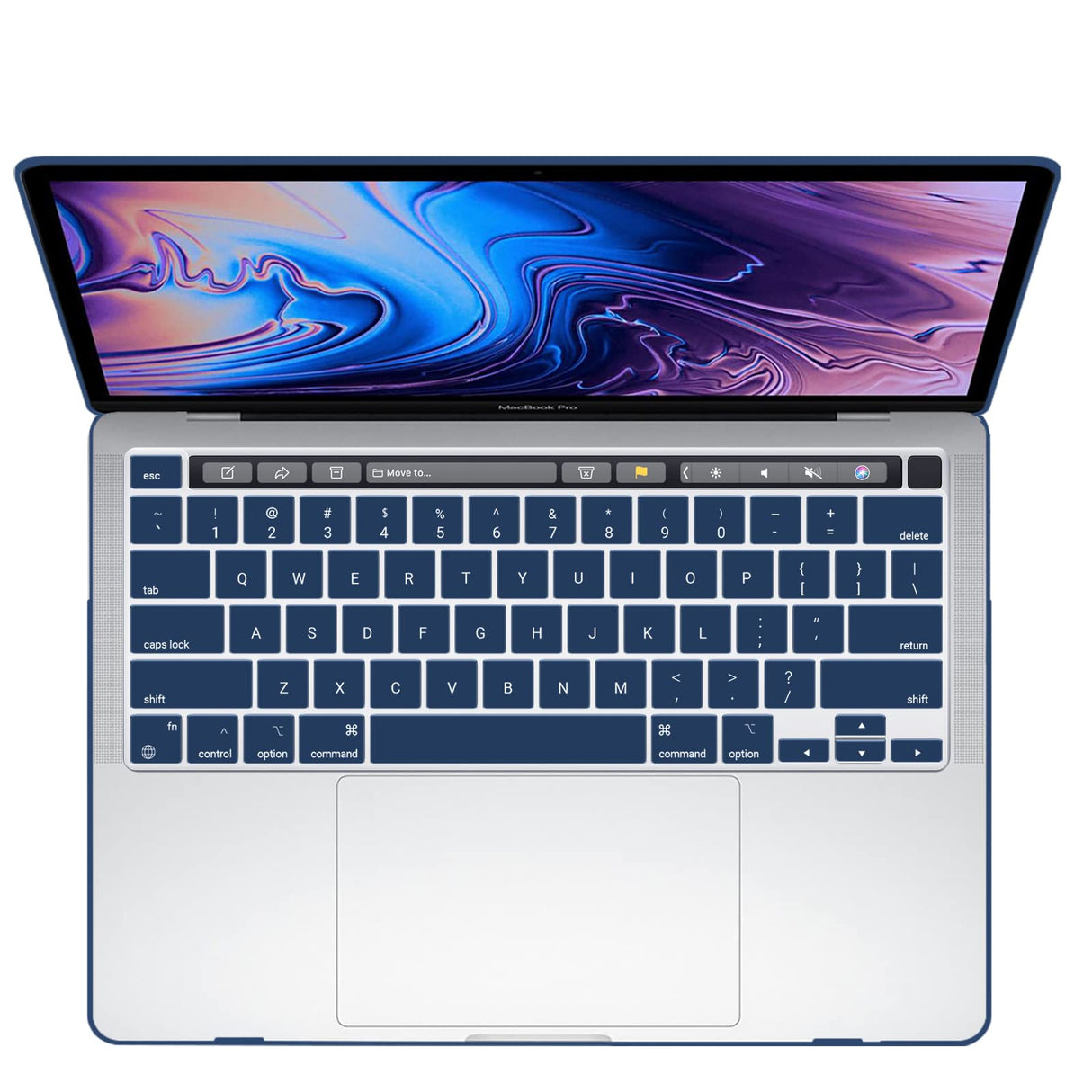 Navy Blue Hard Shell Case for MacBook Pro 13 Inch (2016-2023) with Keyboard Cover - Compatible with M1 M2 Models A2338/A2289/A2251/A2159