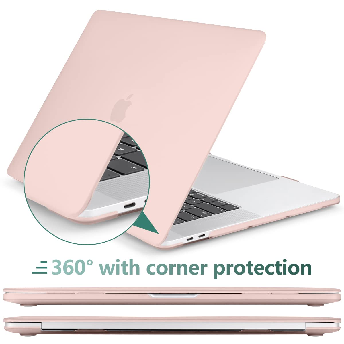 Chic Pink Hard Shell Cover for 2016-2023 MacBook Pro 13 Inch with Keyboard Protector - M1 M2 Compatible (A2338 A2289 A2251 A2159)