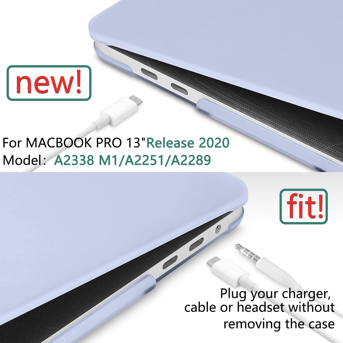 Suitable for MacBook Pro 13 Inch Case 2016-2023 M1 M2 A2338 A2289 A2251 A2159 Hard Shell Case Keyboard Cover