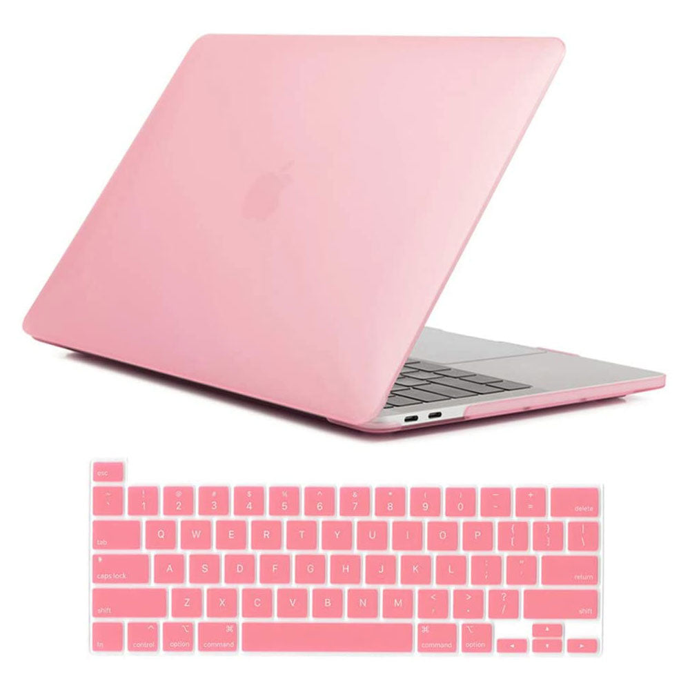 Frosted Pink Hard Shell Case for MacBook Pro 13 (2016-2023) with Keyboard Cover - Compatible with M1/M2 Models