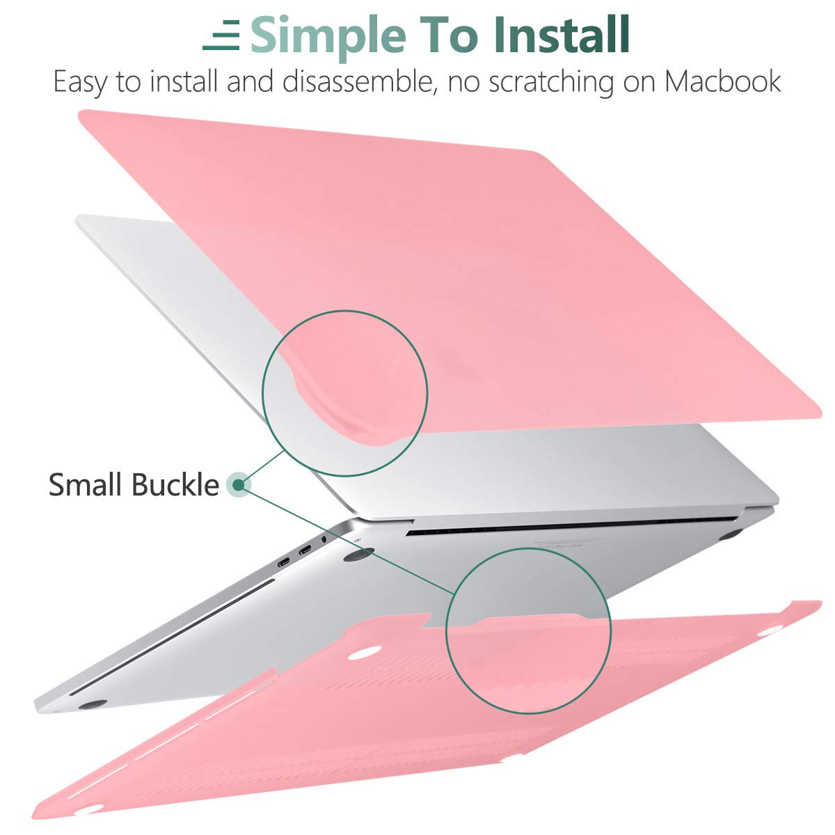 Frosted Pink Hard Shell Case for MacBook Pro 13 (2016-2023) with Keyboard Cover - Compatible with M1/M2 Models