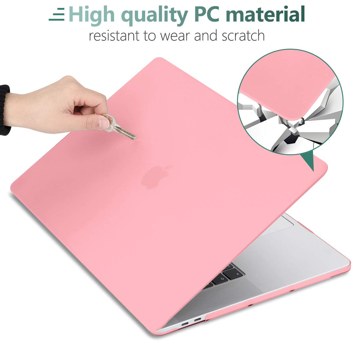Frosted Pink Hard Shell Case for MacBook Pro 13 (2016-2023) with Keyboard Cover - Compatible with M1/M2 Models
