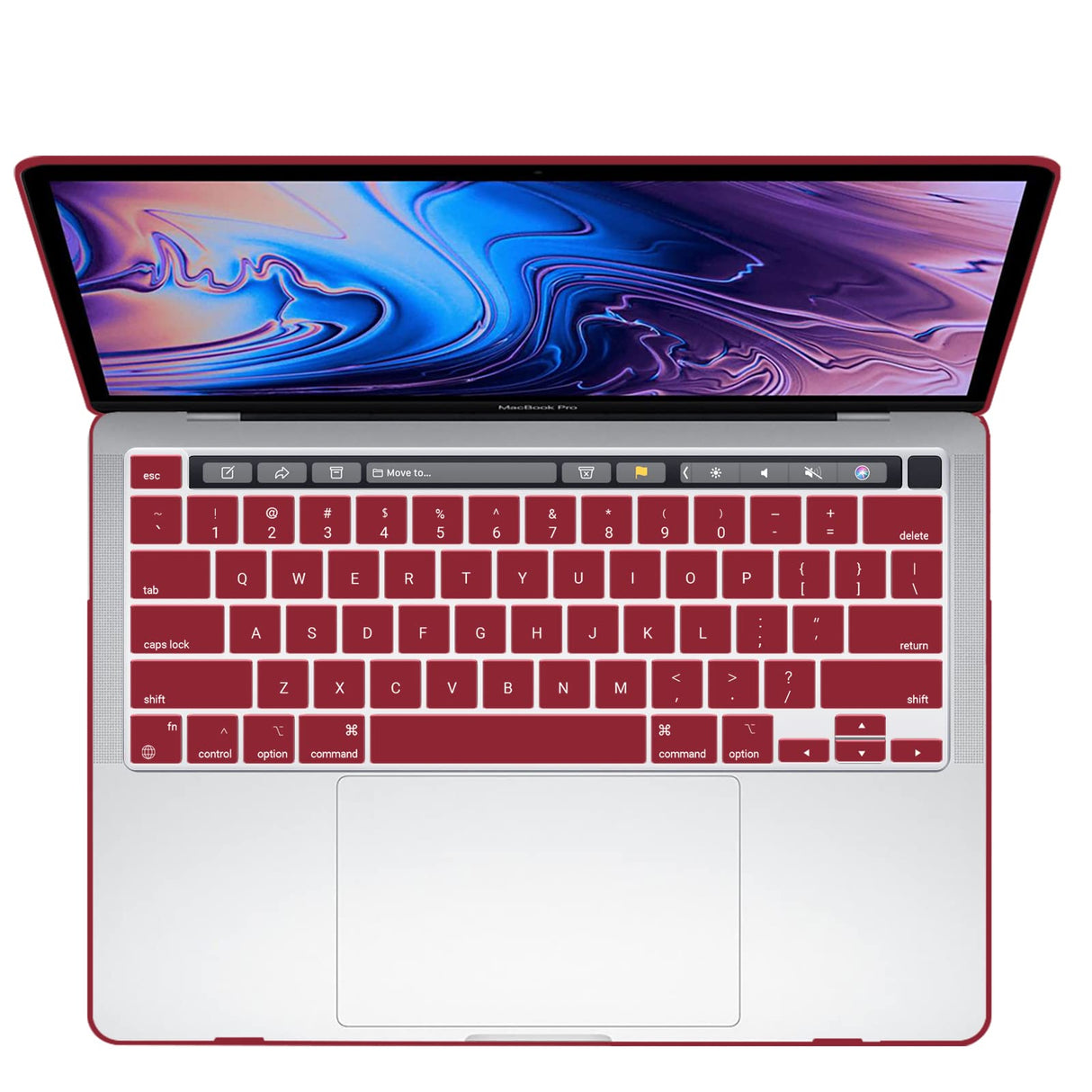 Wine Red Hard Shell Case with Keyboard Cover for 13-Inch MacBook Pro (2016-2023, M1/M2)