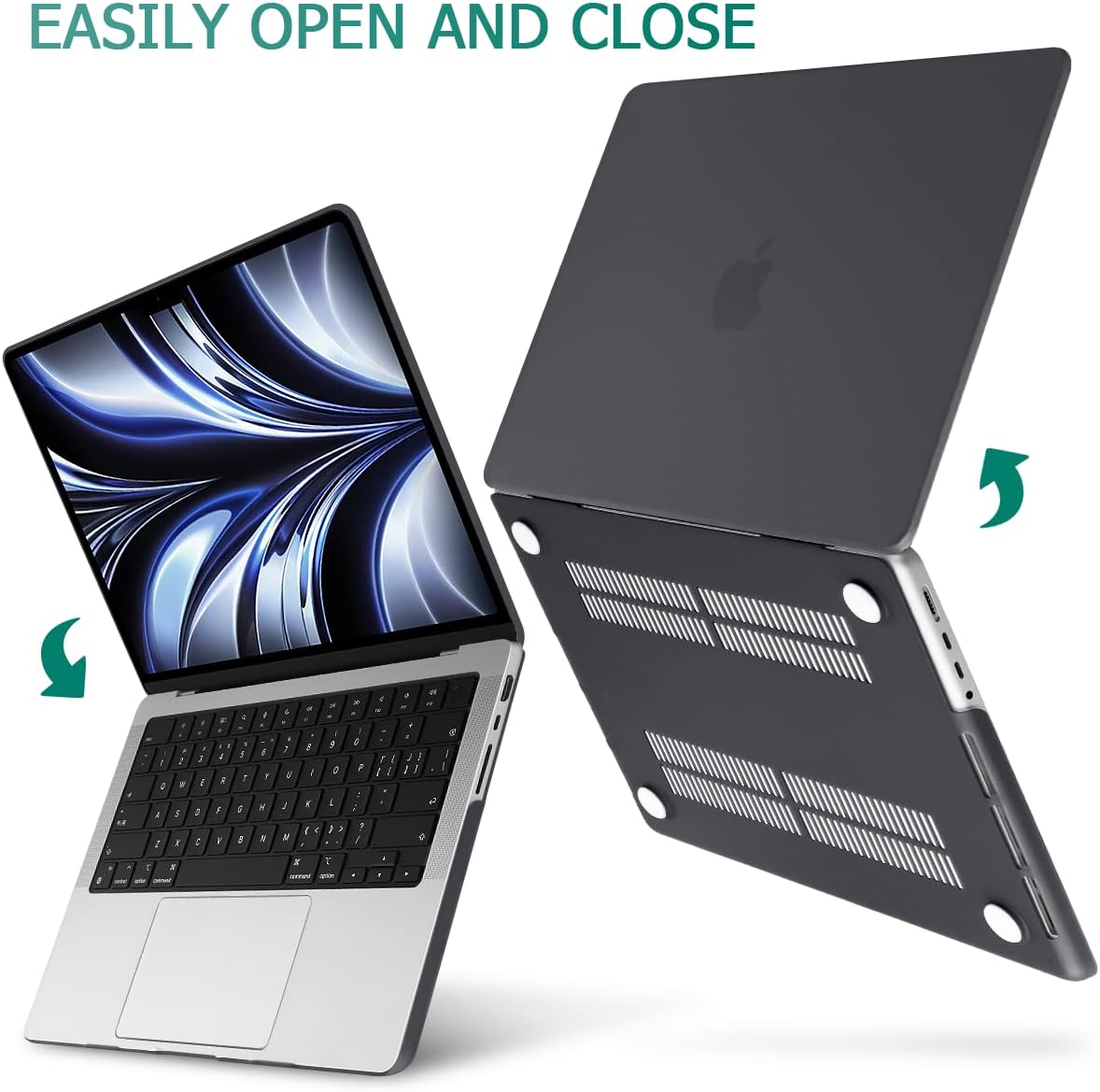 MacBook Pro 14 M2/M1 Hardshell Case with Keyboard Cover - Black (2023/2022/2021 Model A2779 & A2442)
