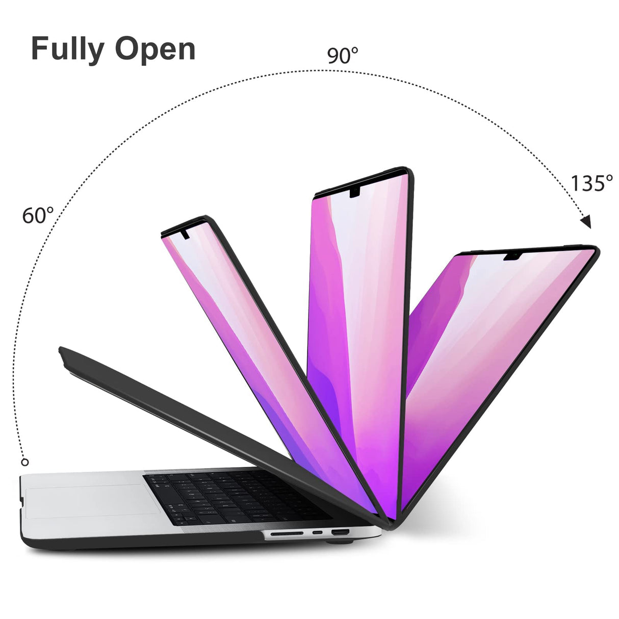 MacBook Pro 14 M2/M1 Hardshell Case with Keyboard Cover - Black (2023/2022/2021 Model A2779 & A2442)