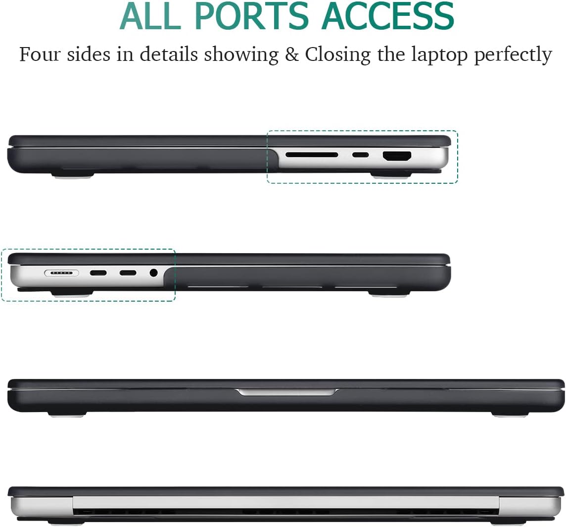 MacBook Pro 14 M2/M1 Hardshell Case with Keyboard Cover - Black (2023/2022/2021 Model A2779 & A2442)