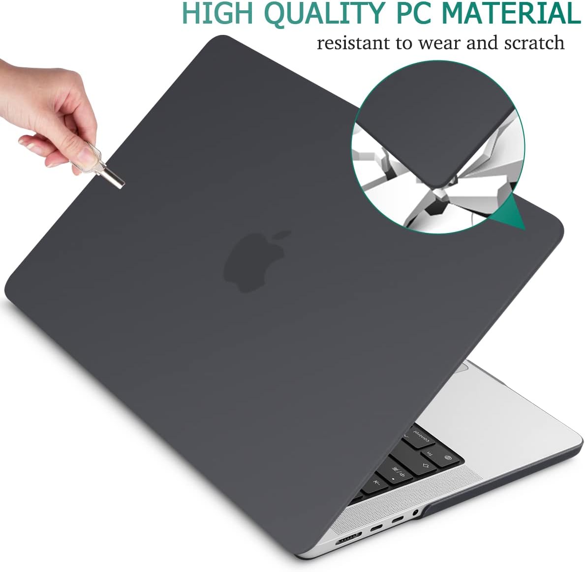 MacBook Pro 14 M2/M1 Hardshell Case with Keyboard Cover - Black (2023/2022/2021 Model A2779 & A2442)