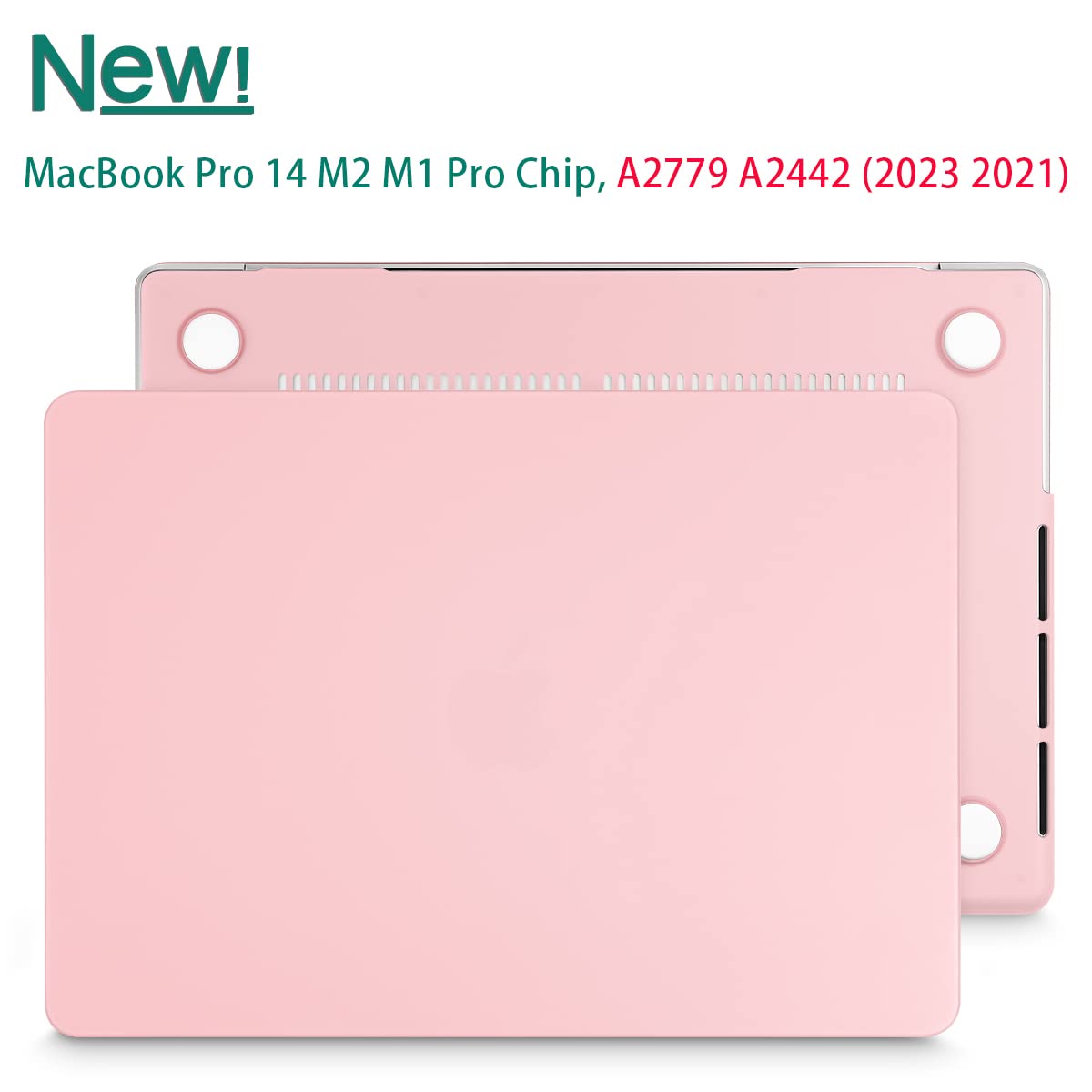 Stylish Pink Hardshell Case with Keyboard Cover for 14 MacBook Pro M2 A2779 & M1 A2442 (2021-2023)