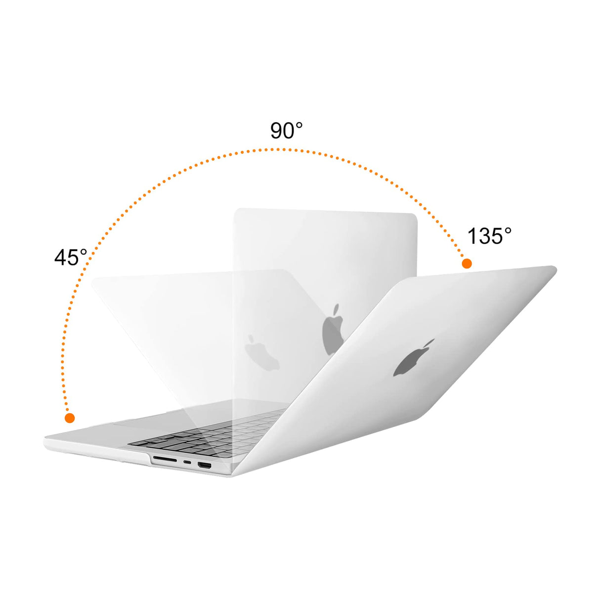 Protective Hardshell Case & Keyboard Cover for 14 MacBook Pro M2 A2779 & M1 A2442 (2021-2023) - White
