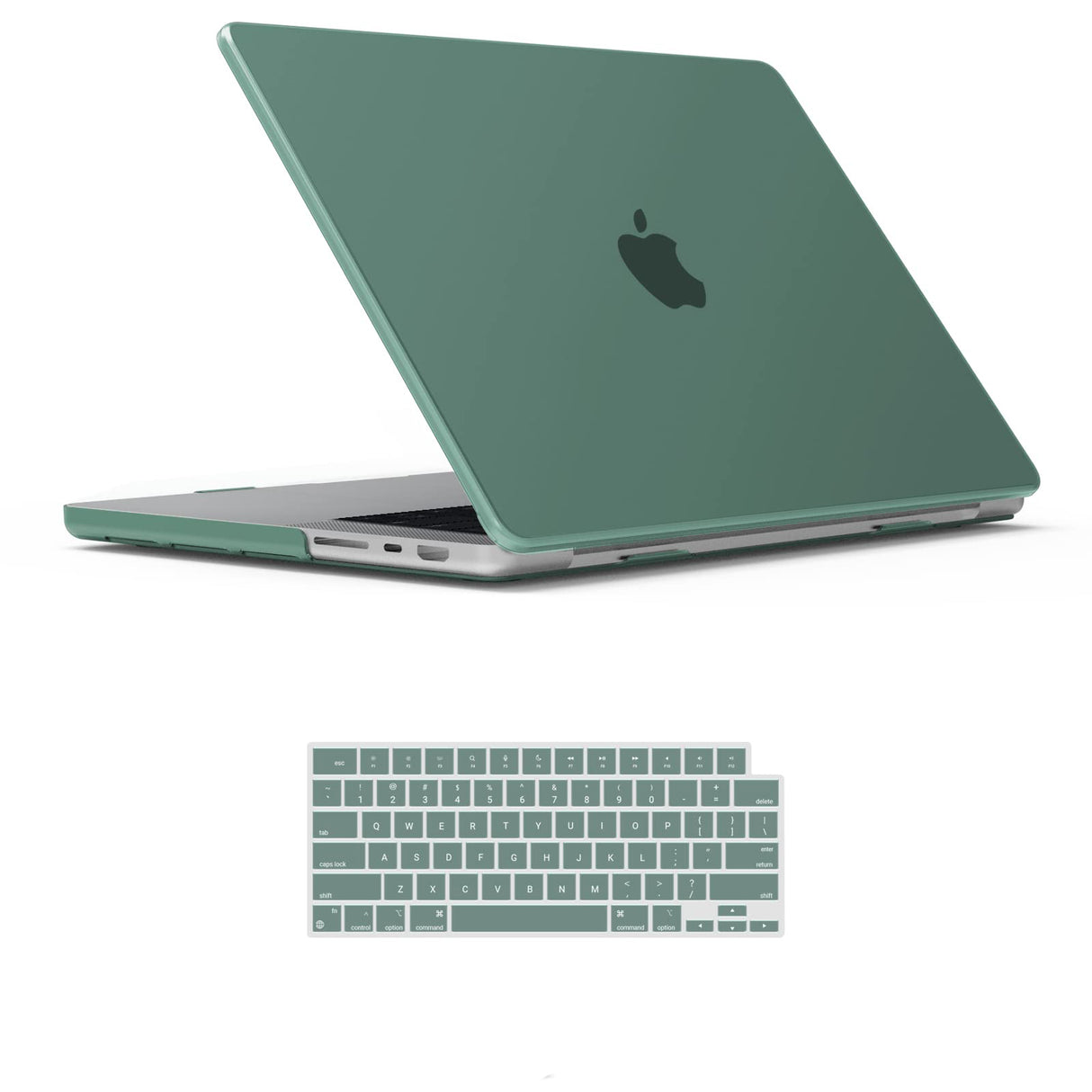 Midnight Green Hardshell Case with Keyboard Cover for 14 MacBook Pro M2 A2779 & M1 A2442 (2021-2023)