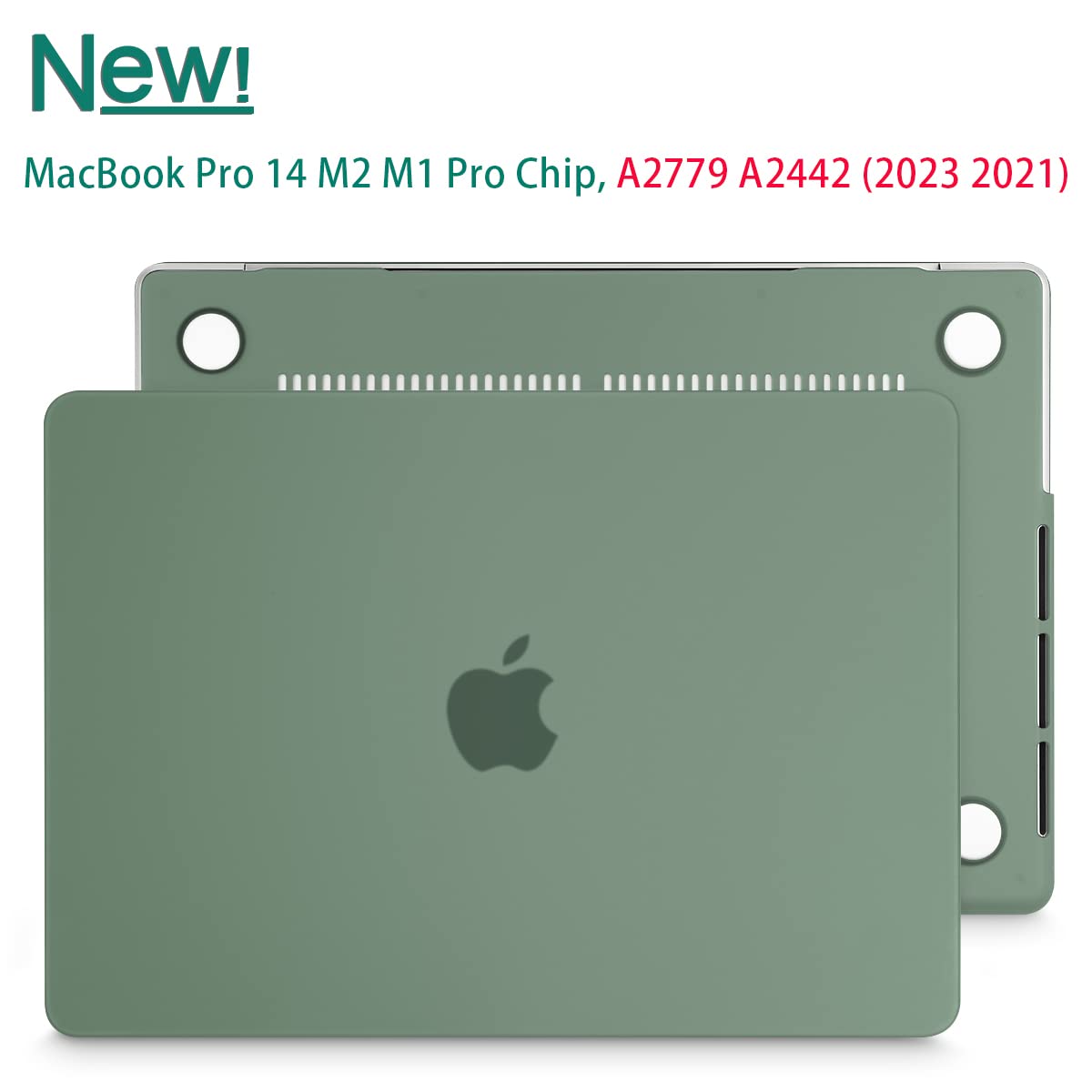 Midnight Green Hardshell Case with Keyboard Cover for 14 MacBook Pro M2 A2779 & M1 A2442 (2021-2023)