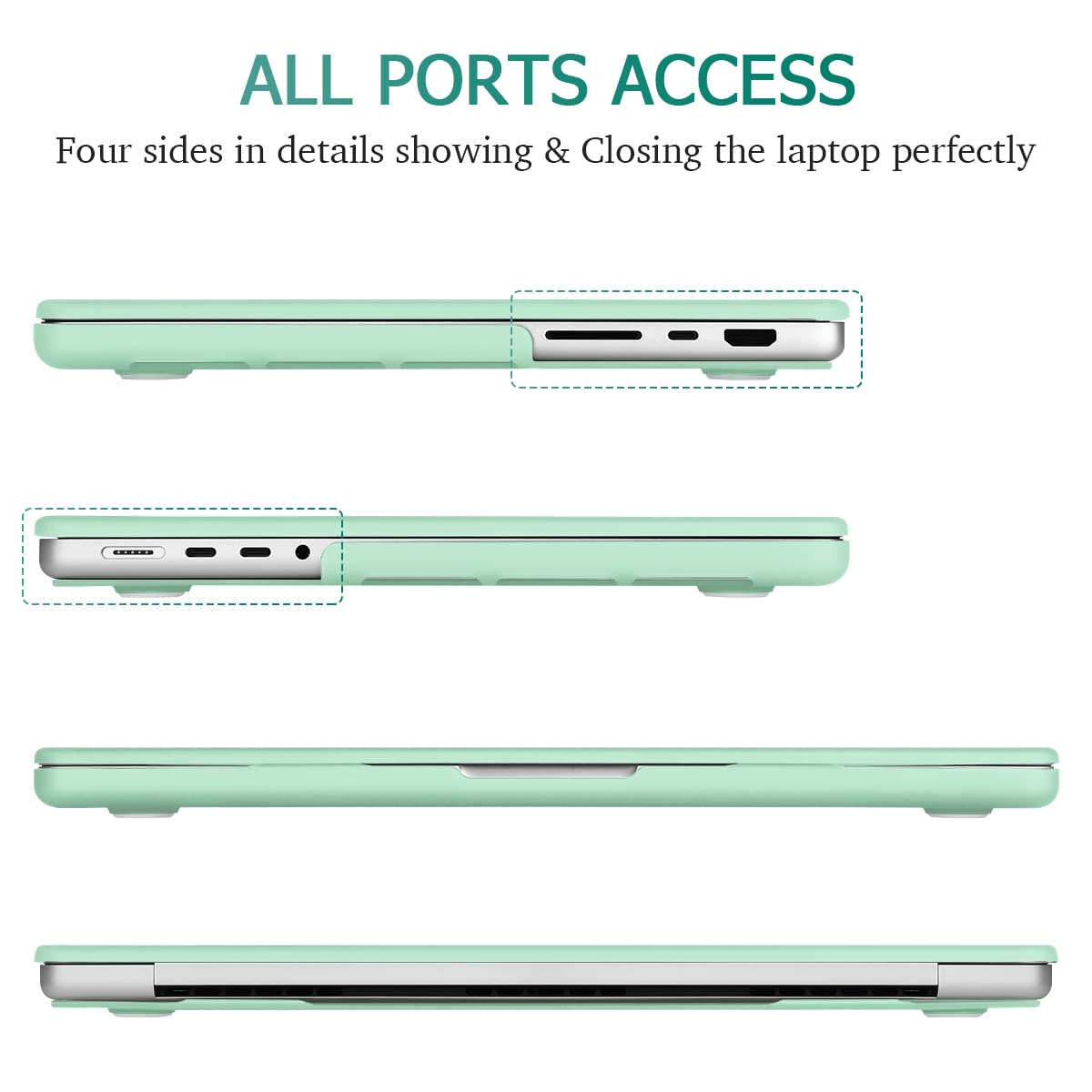 14-Inch MacBook Pro 2021-2023 Hardshell Case with Keyboard Cover in Green for M2 A2779 and M1 A2442