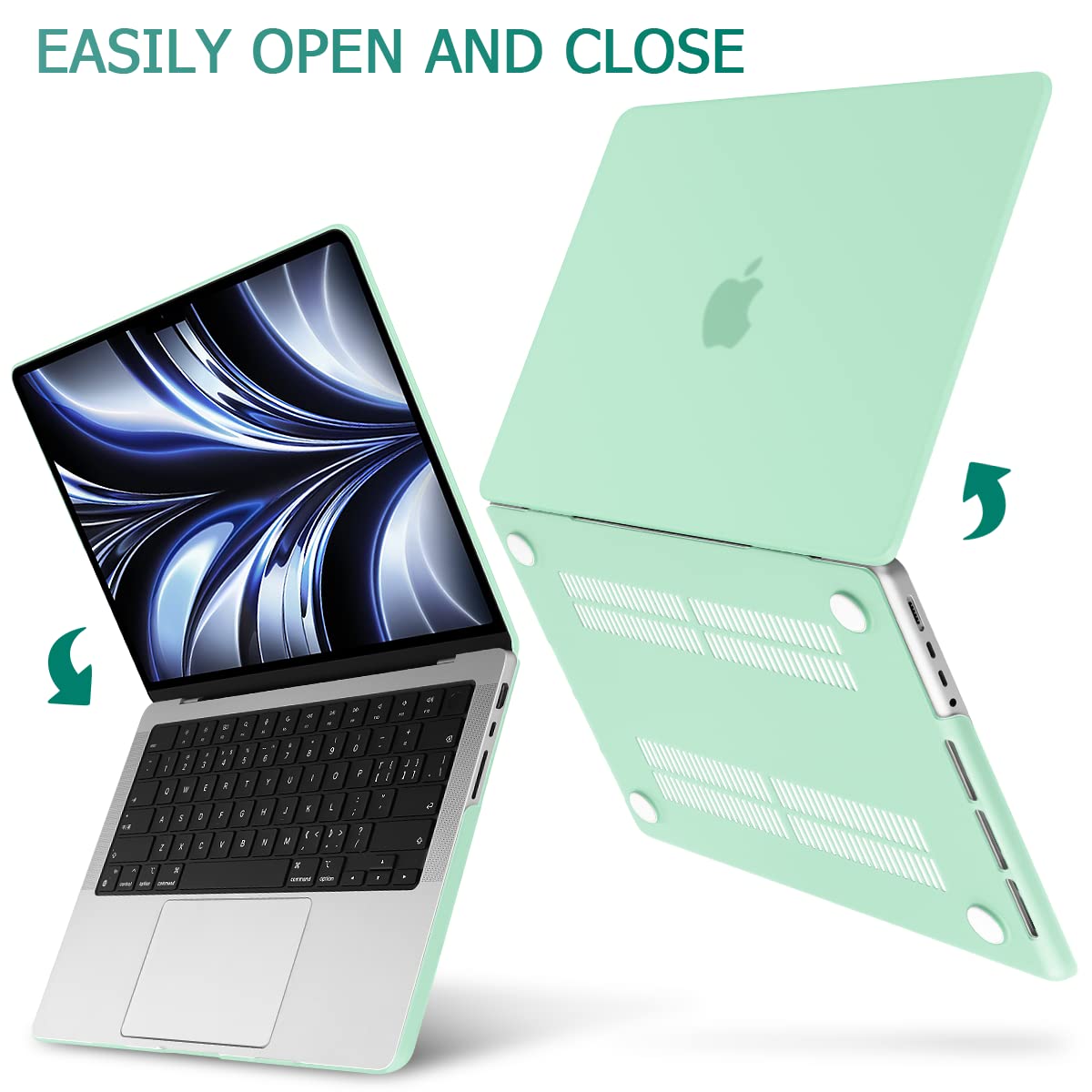 14-Inch MacBook Pro 2021-2023 Hardshell Case with Keyboard Cover in Green for M2 A2779 and M1 A2442