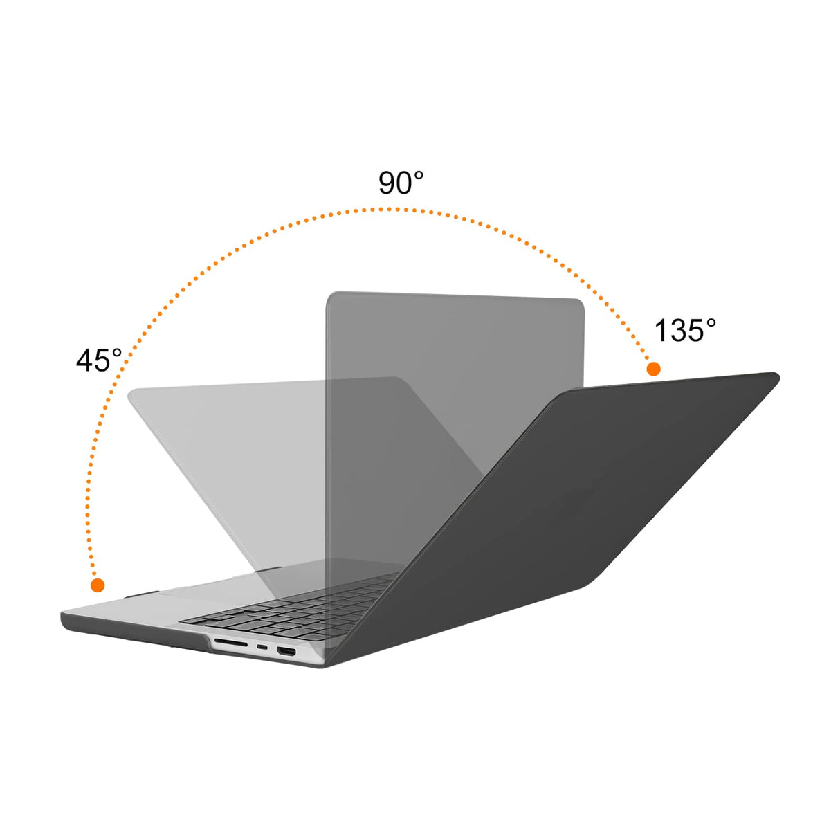 Suitable for MacBook Pro 14 Max Inch Case 2023 2022 2021 M2 A2779 M1 A2442 Hardshell Case Keyboard Cover Grey