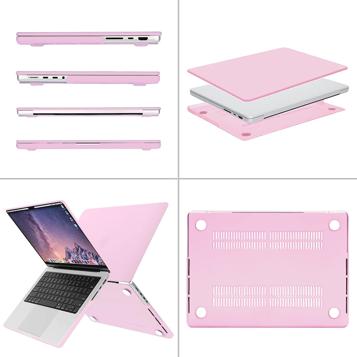 Suitable for MacBook Pro 14 Max Inch Case 2023 2022 2021 M2 A2779 M1 A2442 Hardshell Case Keyboard Cover Pink