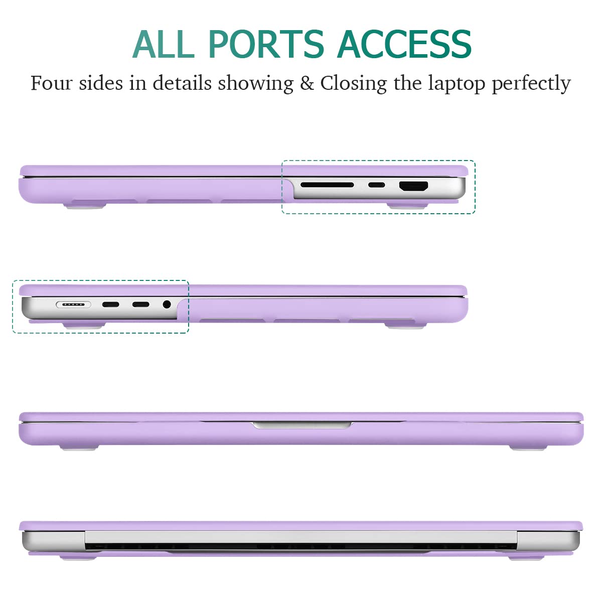 Suitable for MacBook Pro 14 Max Inch Case 2023 2022 2021 M2 A2779 M1 A2442 Hardshell Case Keyboard Cover Purple