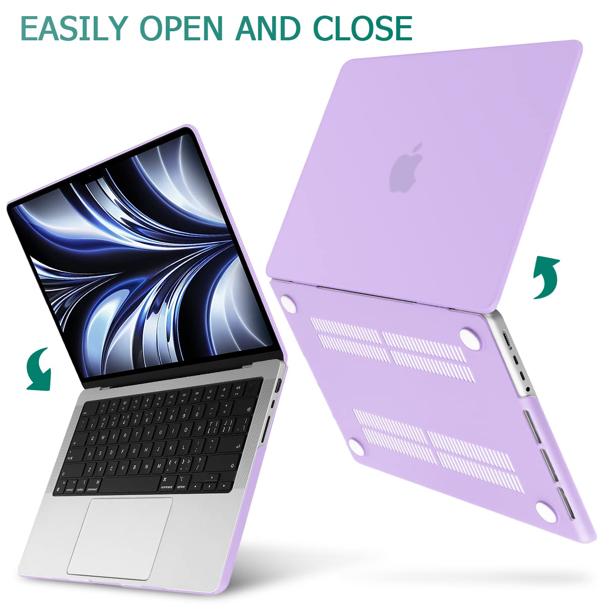 Suitable for MacBook Pro 14 Max Inch Case 2023 2022 2021 M2 A2779 M1 A2442 Hardshell Case Keyboard Cover Purple