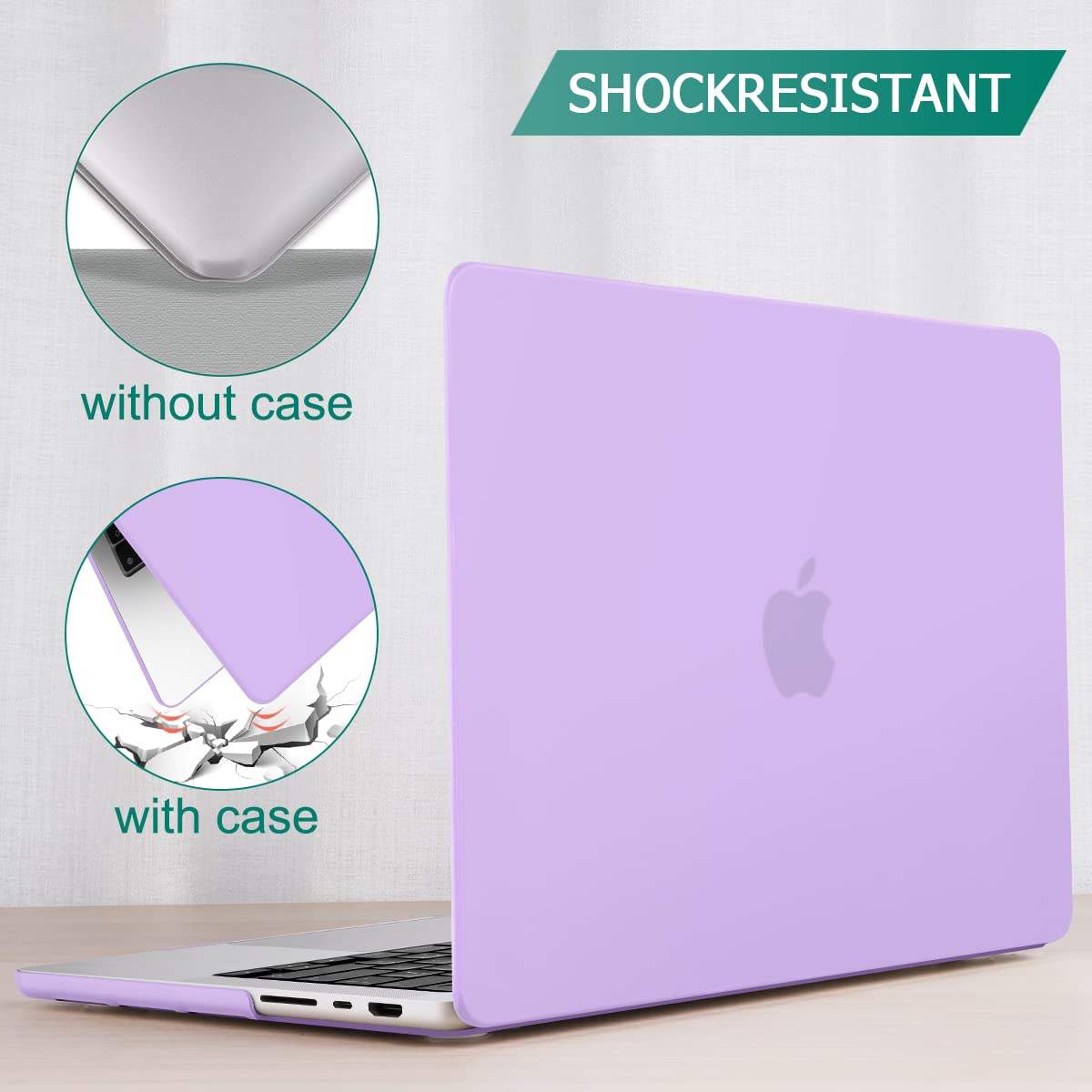 Suitable for MacBook Pro 14 Max Inch Case 2023 2022 2021 M2 A2779 M1 A2442 Hardshell Case Keyboard Cover Purple