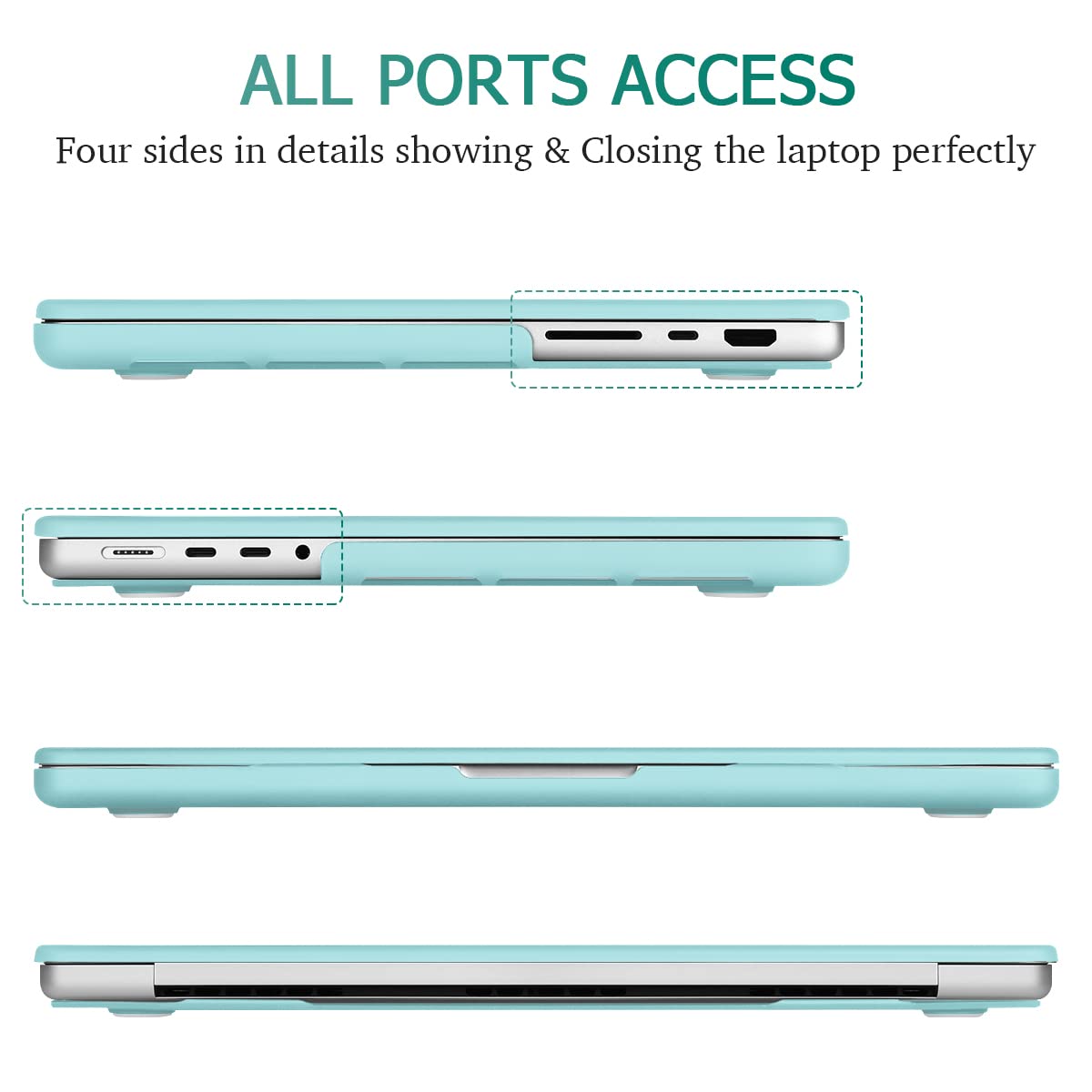 Suitable for MacBook Pro 14 Max Inch Case 2023 2022 2021 M2 A2779 M1 A2442 Hardshell Case Keyboard Cover Turquoise