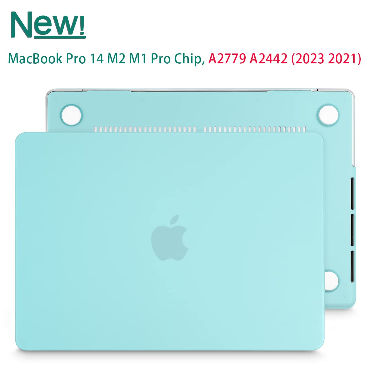 Suitable for MacBook Pro 14 Max Inch Case 2023 2022 2021 M2 A2779 M1 A2442 Hardshell Case Keyboard Cover Turquoise