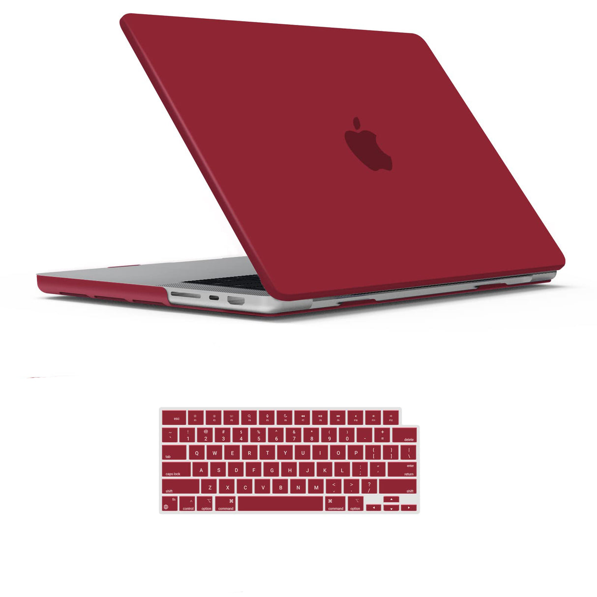 MacBook Pro 14 Hardshell Case & Keyboard Cover - Wine Red for M2 A2779 & M1 A2442 (2021-2023)
