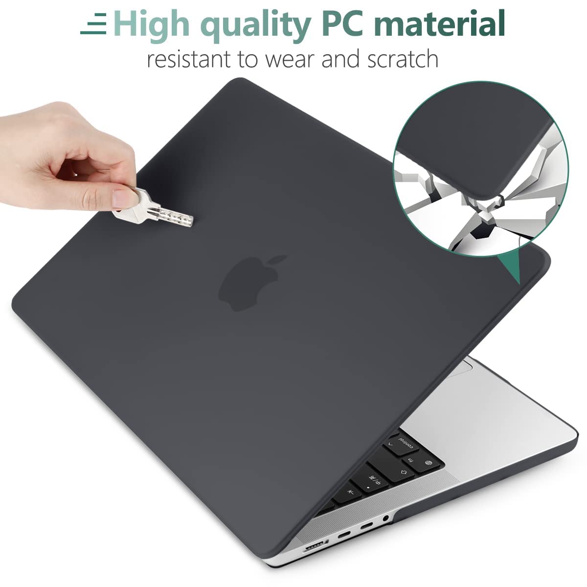 Suitable for MacBook Pro 16 inch Case 2023 2022 2021 M2 A2780 A2485 M1 Pro/Max Hard Shell Case Keyboard Cover Black