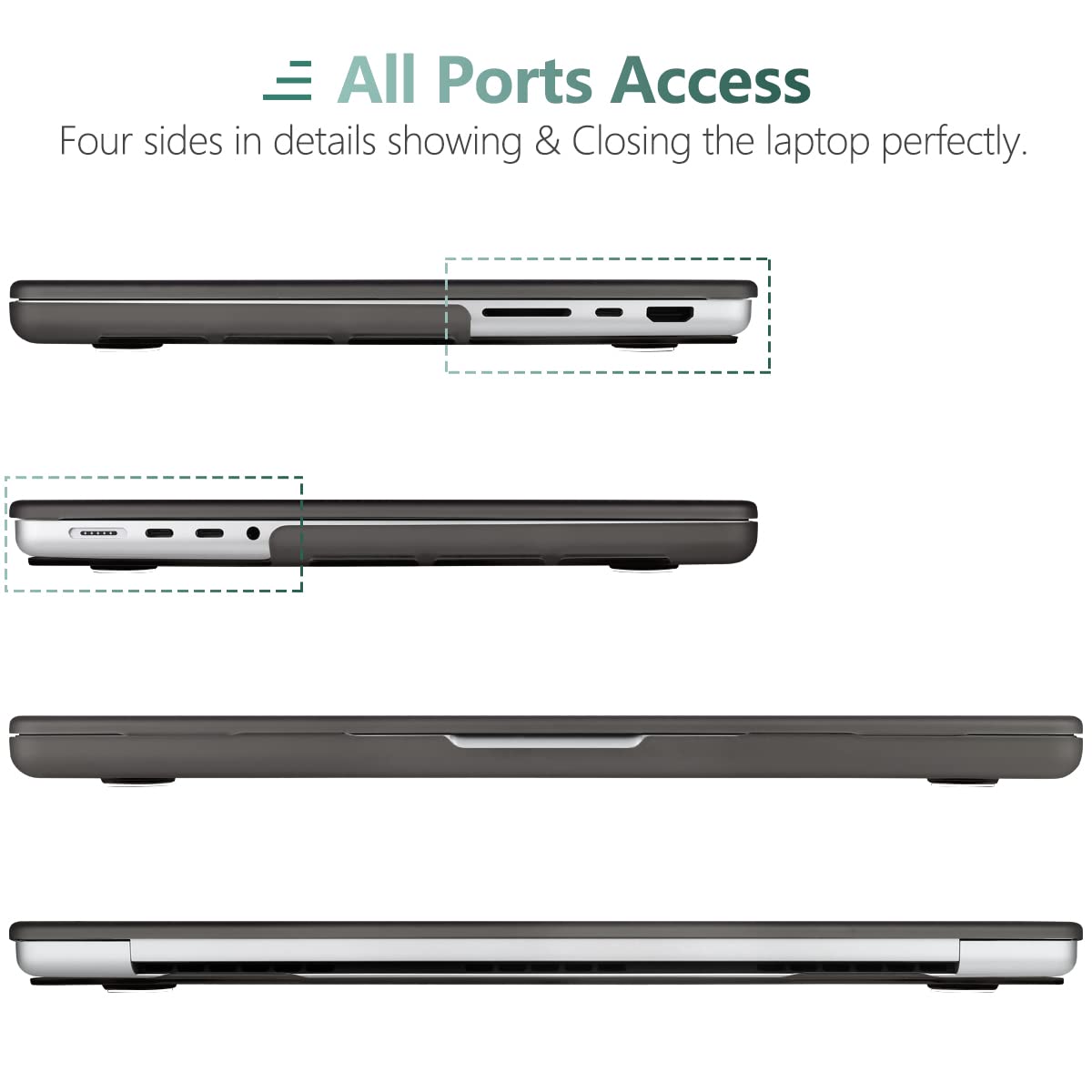 Suitable for MacBook Pro 16 inch Case 2023 2022 2021 M2 A2780 A2485 M1 Pro/Max Hard Shell Case Keyboard Cover Grey