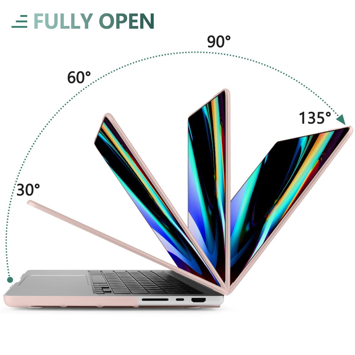 Suitable for MacBook Pro 16 inch Case 2023 2022 2021 M2 A2780 A2485 M1 Pro/Max Hard Shell Case Keyboard Cover Pink