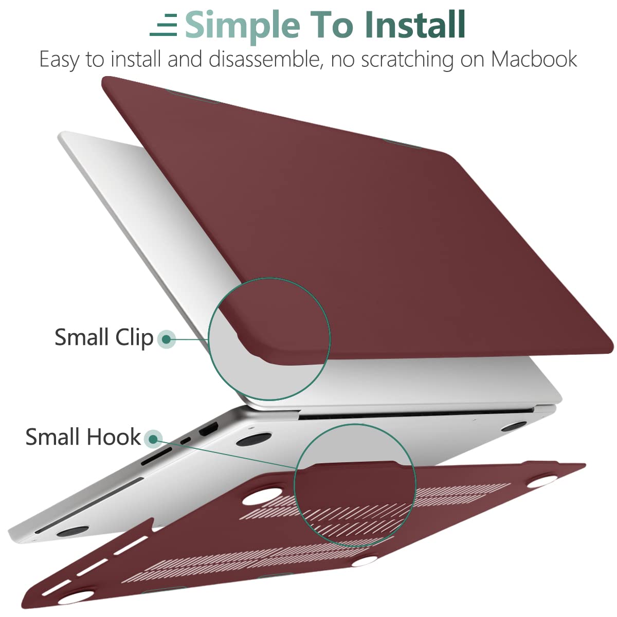 Suitable for MacBook Pro 16 inch Case 2023 2022 2021 M2 A2780 A2485 M1 Pro/Max Hard Shell Case Keyboard Cover Wine Red