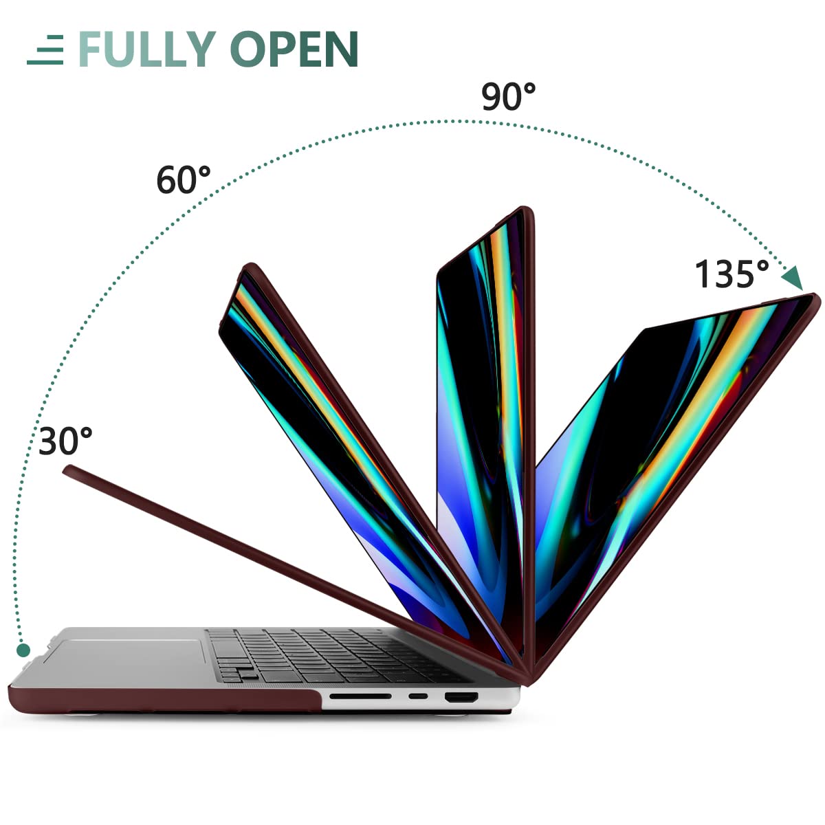 Suitable for MacBook Pro 16 inch Case 2023 2022 2021 M2 A2780 A2485 M1 Pro/Max Hard Shell Case Keyboard Cover Wine Red