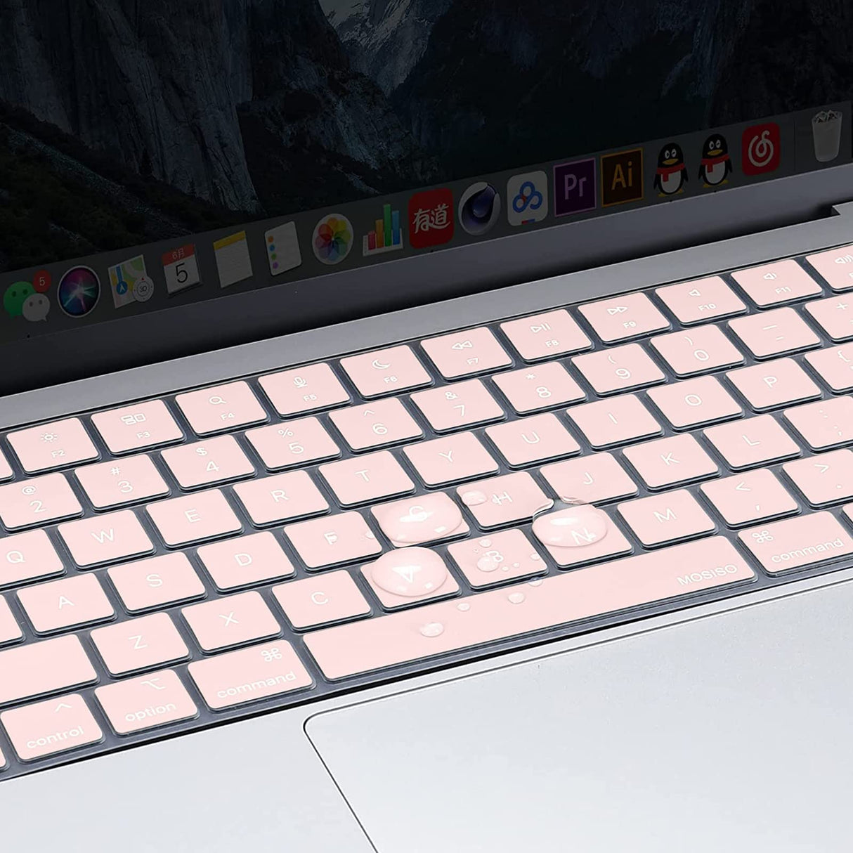 Keyboard Cover Skin For MacBook Air Pro 13 13.6 14 15.3 16 A2442 A2779 A2485 A2780 A2681 A2941 M1 M2 2021 to 2023 Pink