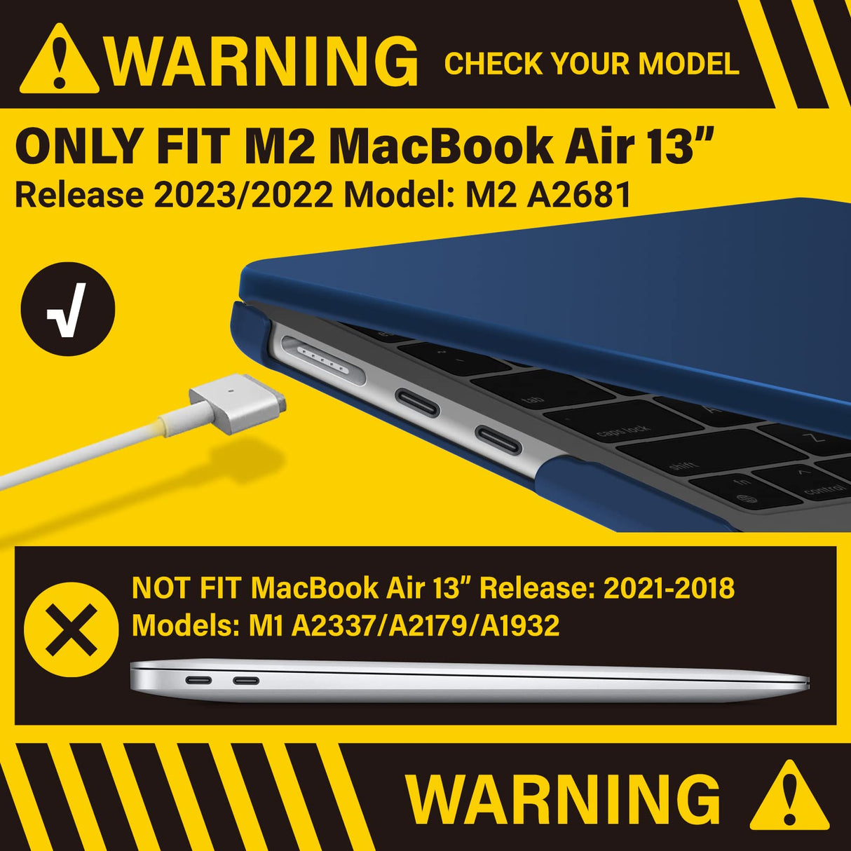M2 MacBook Air 13 Hard Shell Case & Keyboard Cover - Ocean Blue, Model A2681