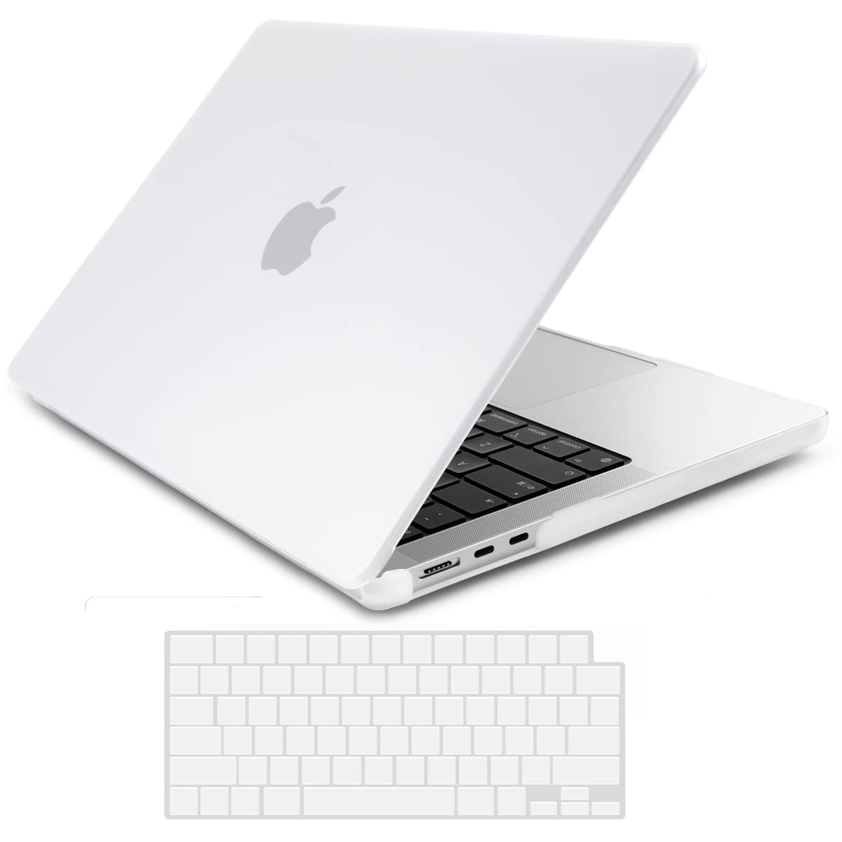 Stylish Hard Shell Case & Keyboard Skin for 2023/2022 MacBook Air 13 M2 A2681 - White