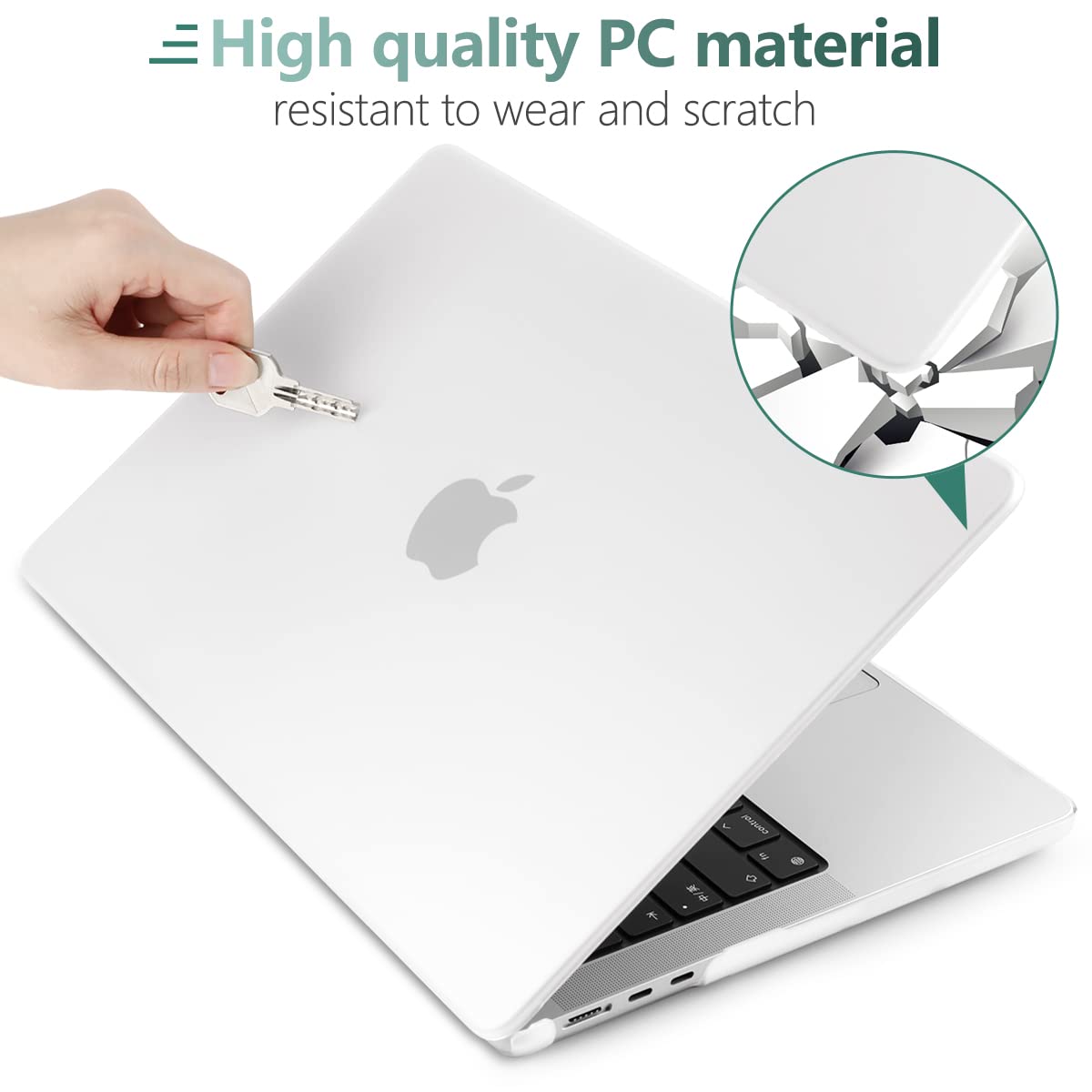 Stylish Hard Shell Case & Keyboard Skin for 2023/2022 MacBook Air 13 M2 A2681 - White