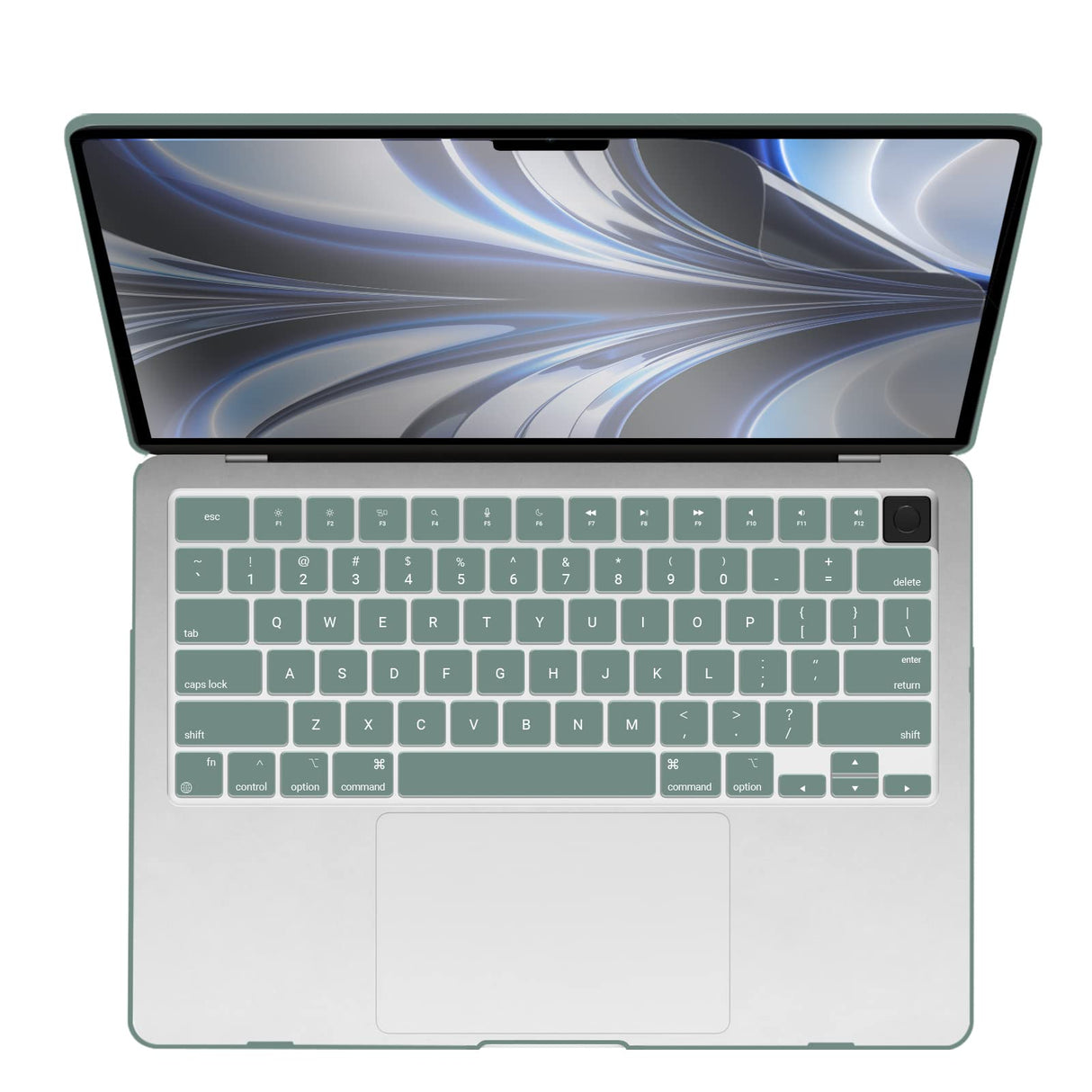 Suitable for 2023 2022 MacBook Air 13 inch case M2 Model A2681 Hard Shell Case Keyboard Cover Midnight Green
